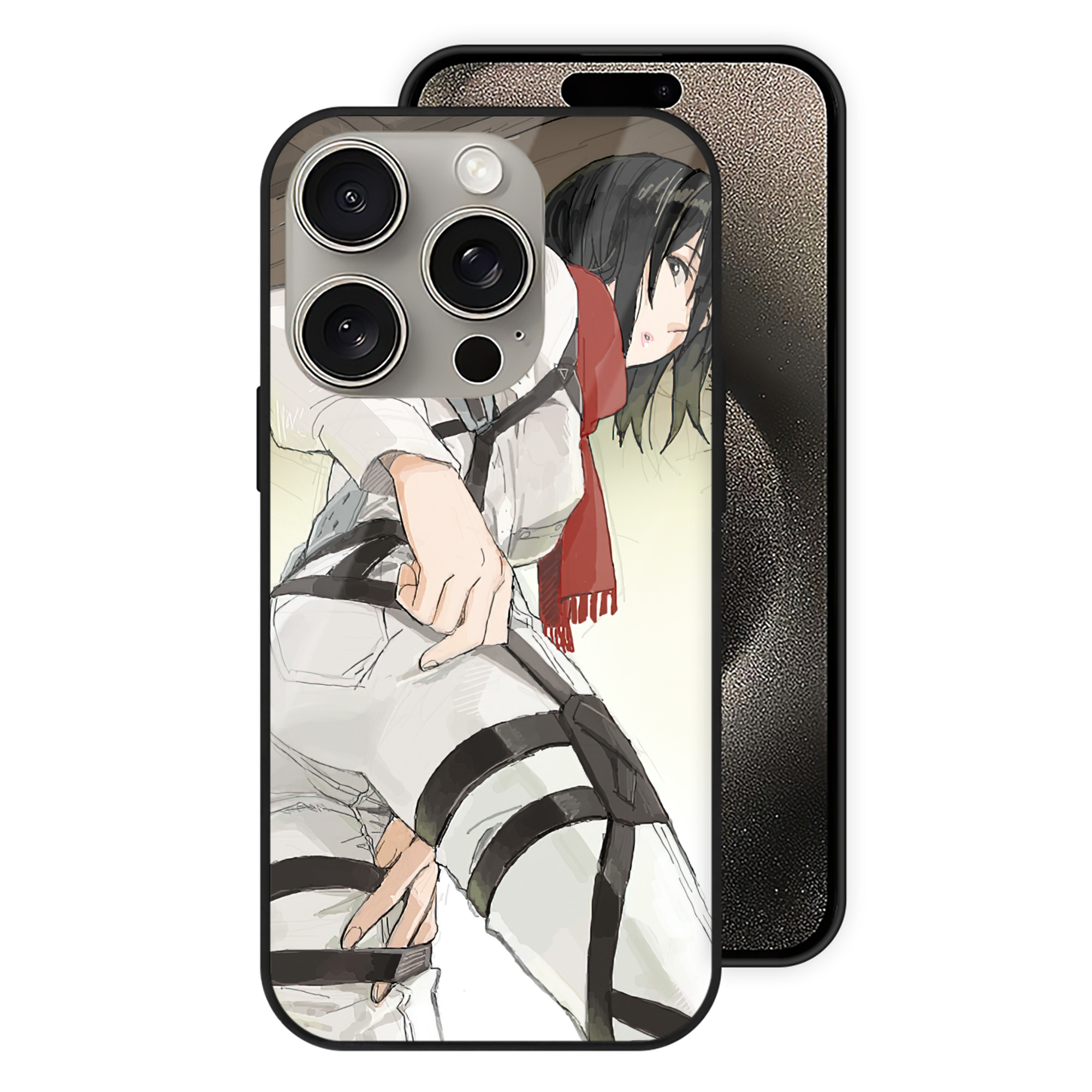 （画像用） 進撃の巨人 Attack on Titan 【iPhone15Pro対応】スマホケース 耐衝撃＆黄変防止 背面ガラス