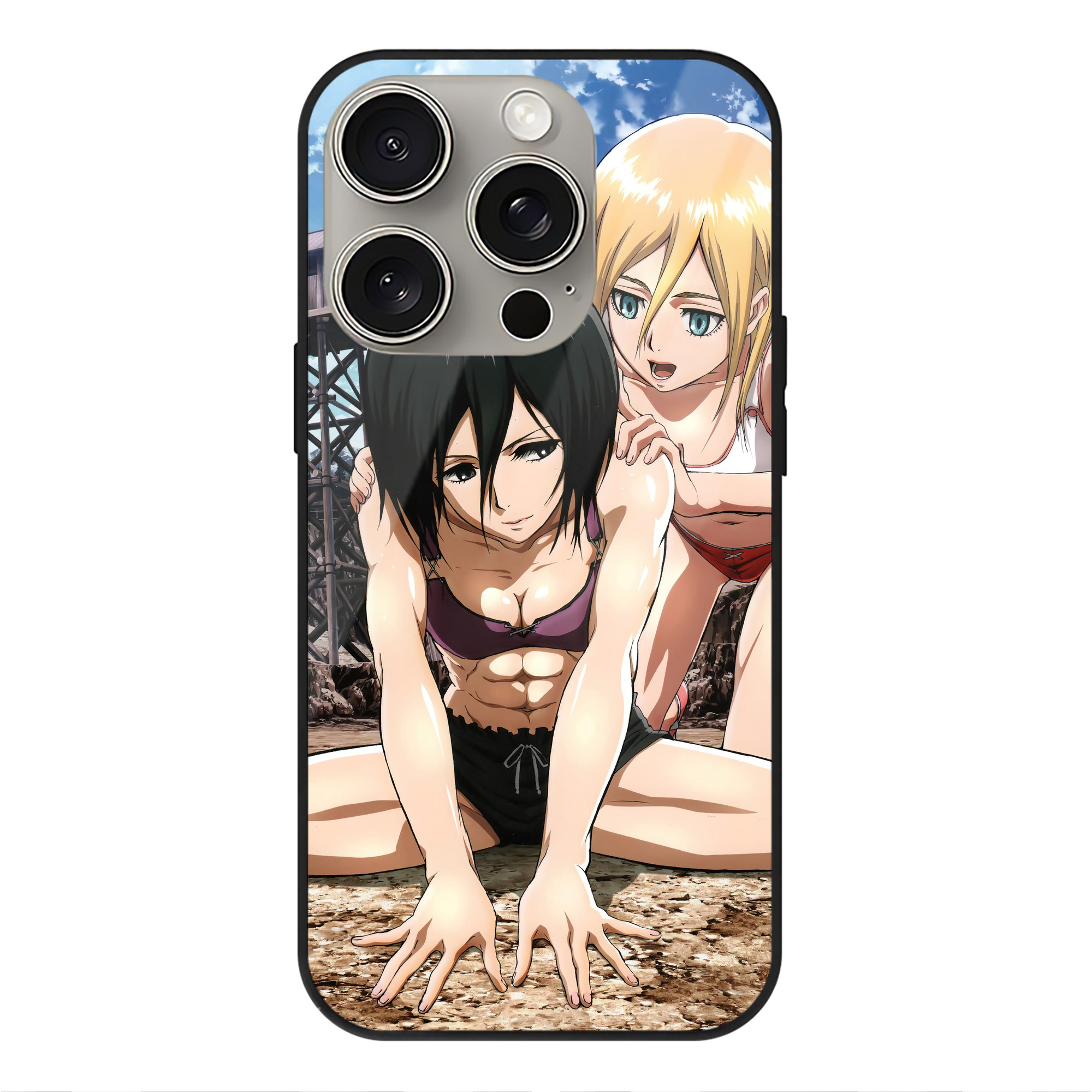（画像用） 進撃の巨人 Attack on Titan 【iPhone15Pro対応】スマホケース 耐衝撃＆黄変防止 背面ガラス