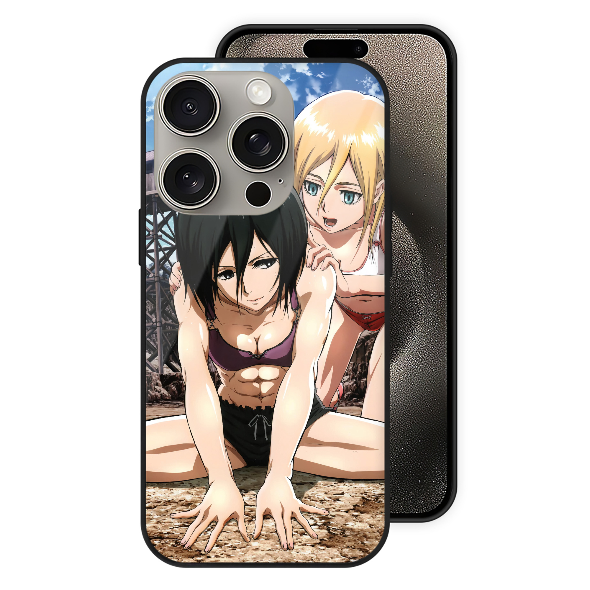 （画像用） 進撃の巨人 Attack on Titan 【iPhone15Pro対応】スマホケース 耐衝撃＆黄変防止 背面ガラス