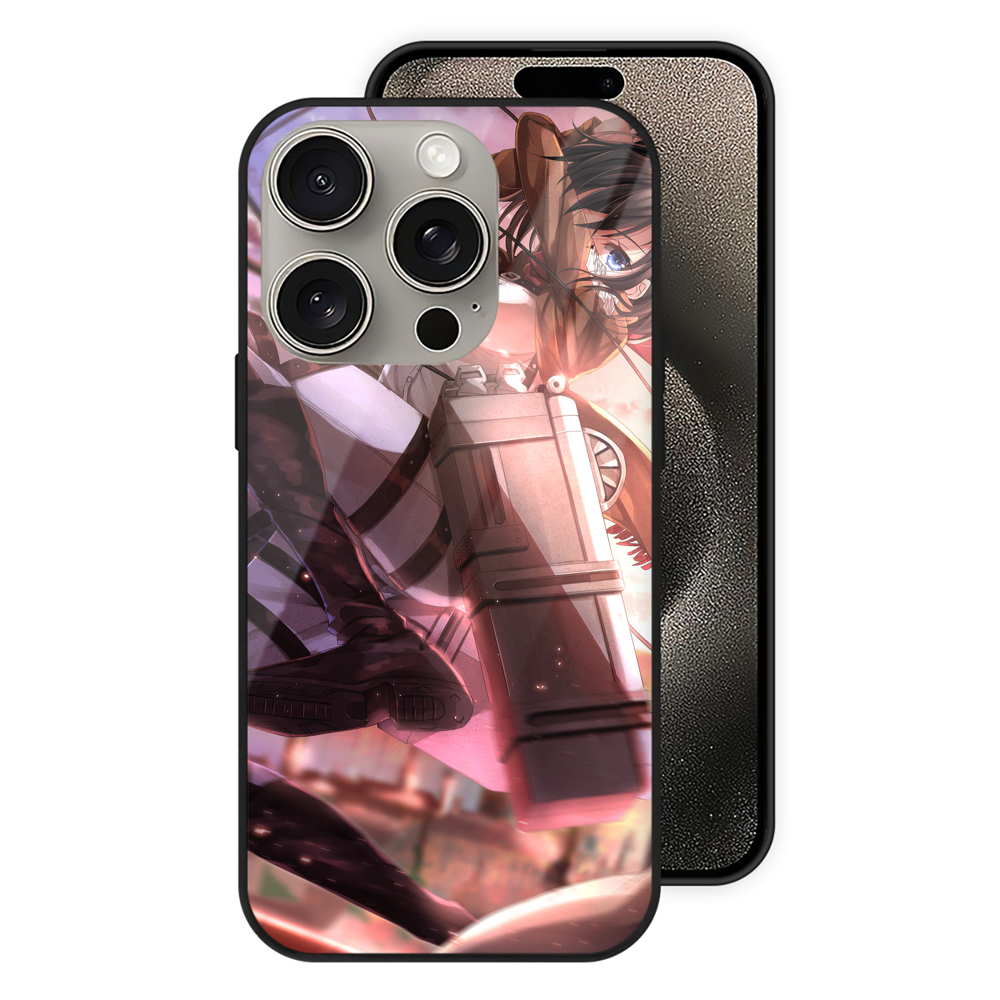（画像用） 進撃の巨人 Attack on Titan 【iPhone15Pro対応】スマホケース 耐衝撃＆黄変防止 背面ガラス
