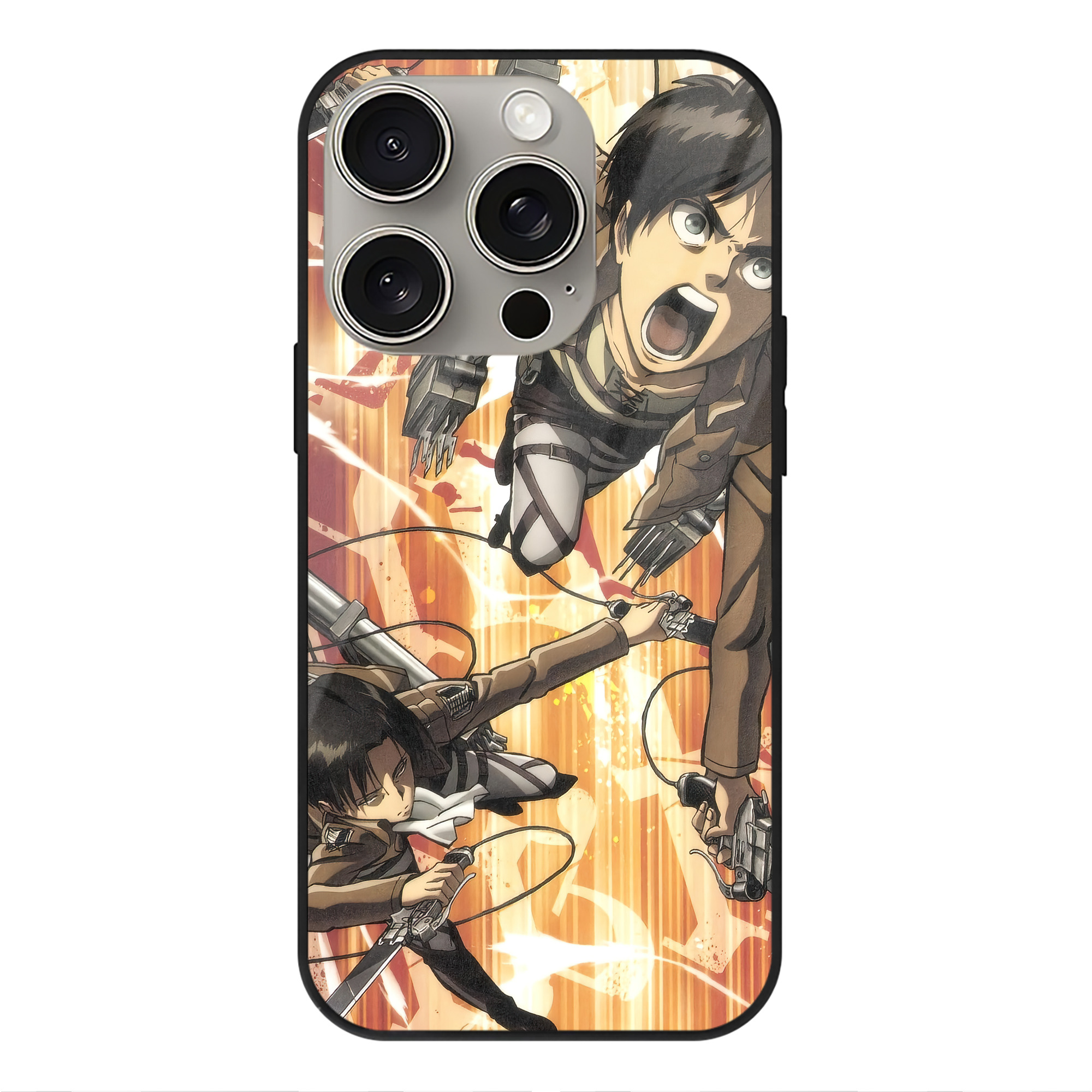（画像用） 進撃の巨人 Attack on Titan 【iPhone15Pro対応】スマホケース 耐衝撃＆黄変防止 背面ガラス