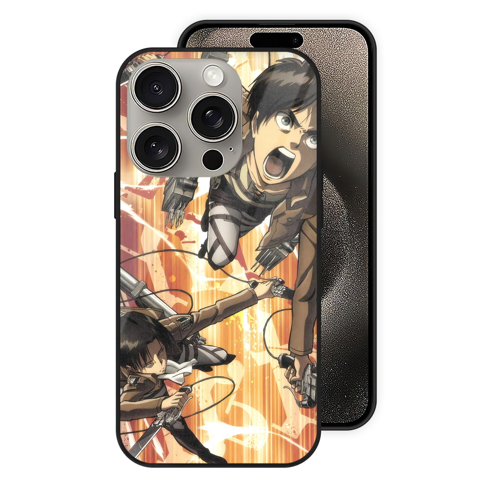 （画像用） 進撃の巨人 Attack on Titan 【iPhone15Pro対応】スマホケース 耐衝撃＆黄変防止 背面ガラス