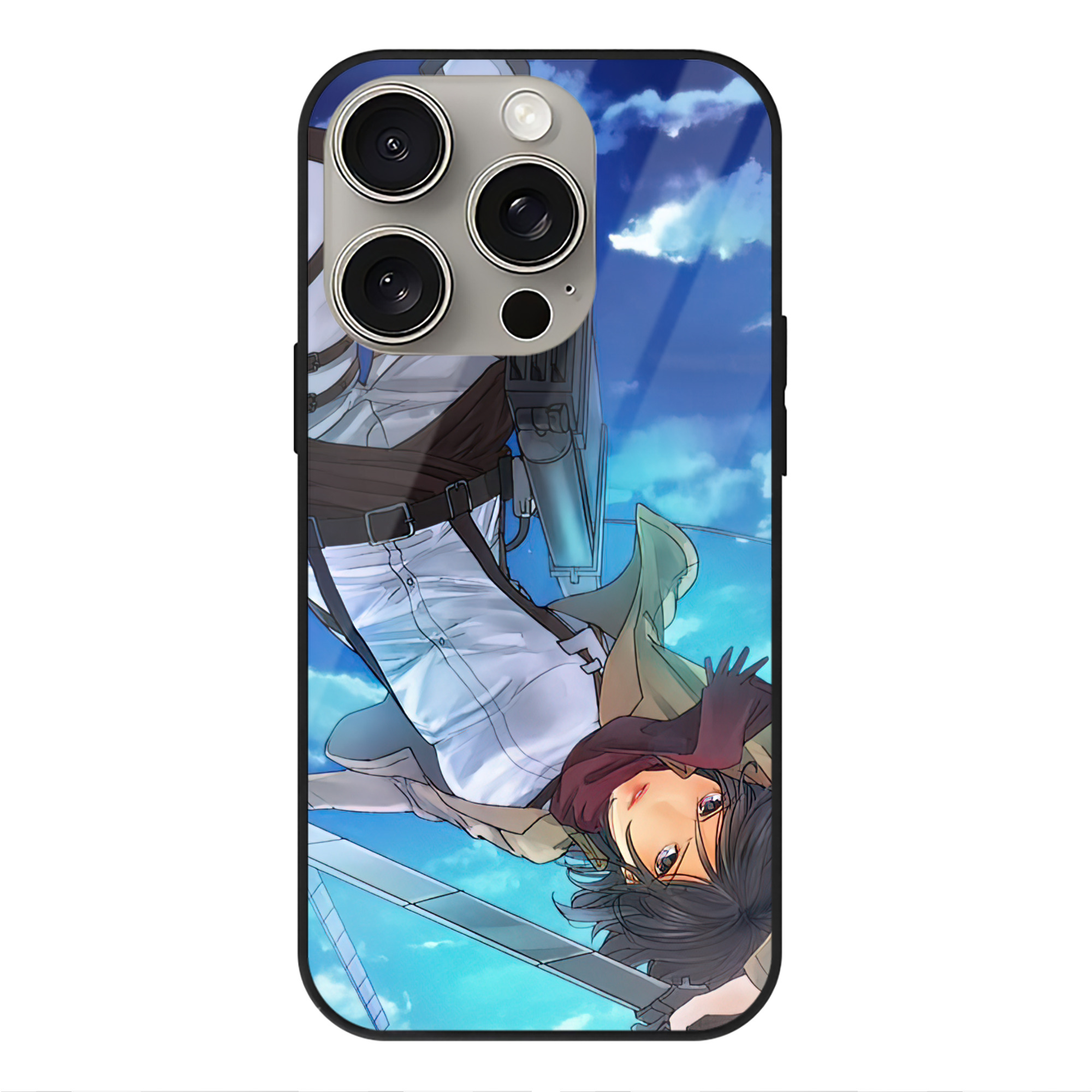（画像用） 進撃の巨人 Attack on Titan 【iPhone15Pro対応】スマホケース 耐衝撃＆黄変防止 背面ガラス
