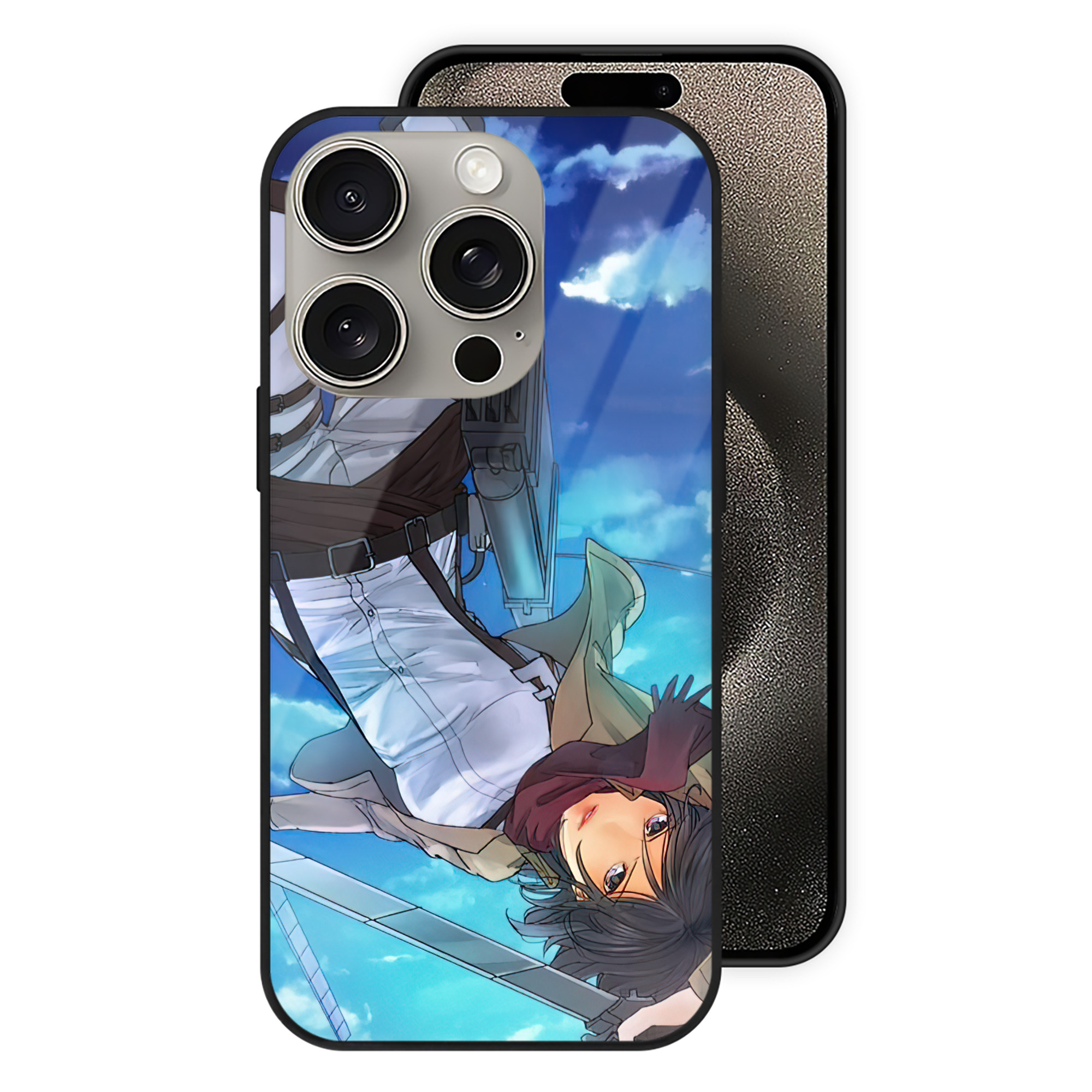 （画像用） 進撃の巨人 Attack on Titan 【iPhone15Pro対応】スマホケース 耐衝撃＆黄変防止 背面ガラス