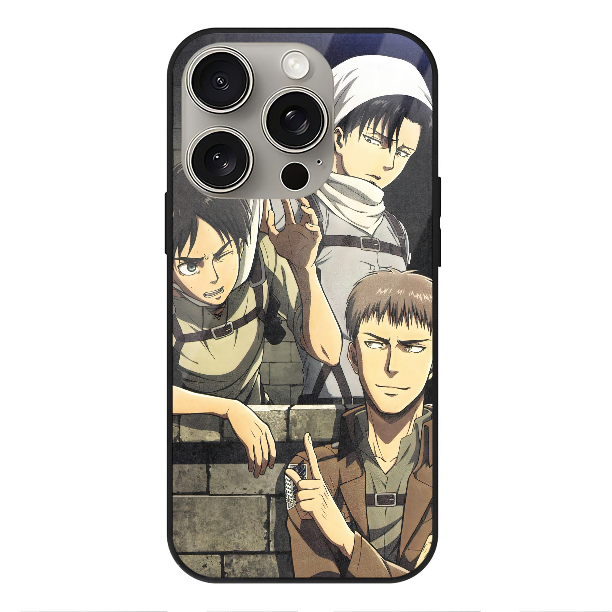（画像用） 進撃の巨人 Attack on Titan 【iPhone15Pro対応】スマホケース 耐衝撃＆黄変防止 背面ガラス