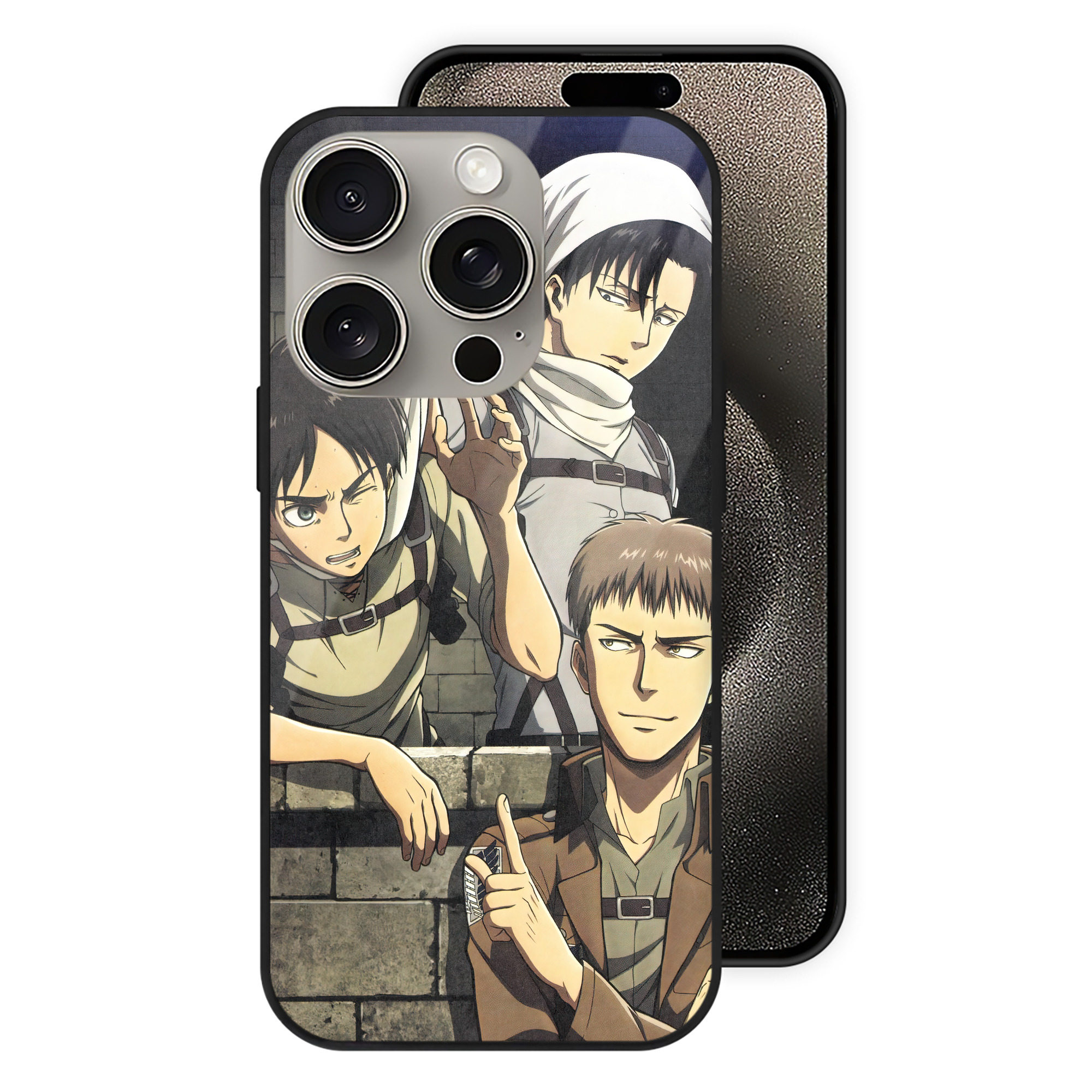 （画像用） 進撃の巨人 Attack on Titan 【iPhone15Pro対応】スマホケース 耐衝撃＆黄変防止 背面ガラス