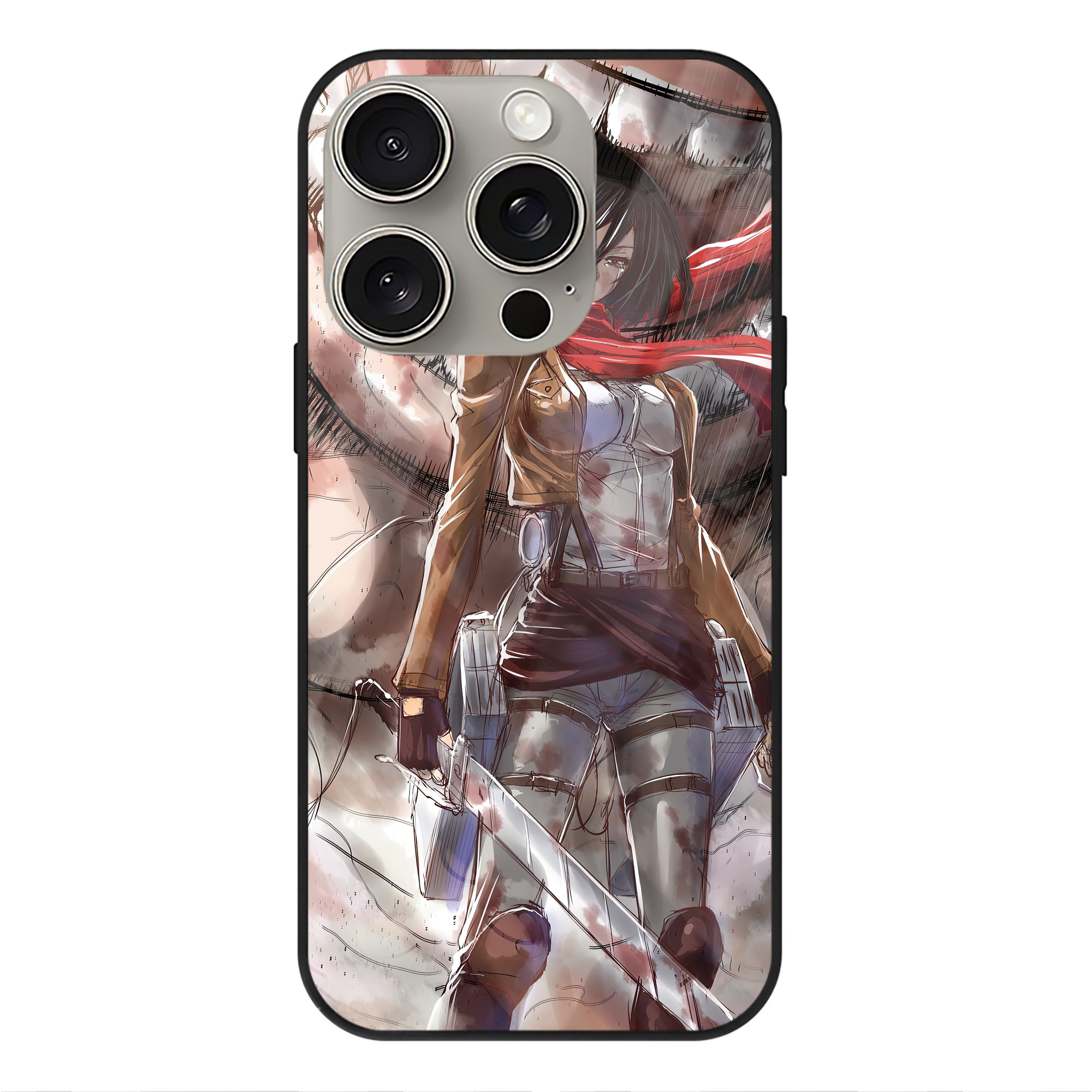 （画像用） 進撃の巨人 Attack on Titan 【iPhone15Pro対応】スマホケース 耐衝撃＆黄変防止 背面ガラス