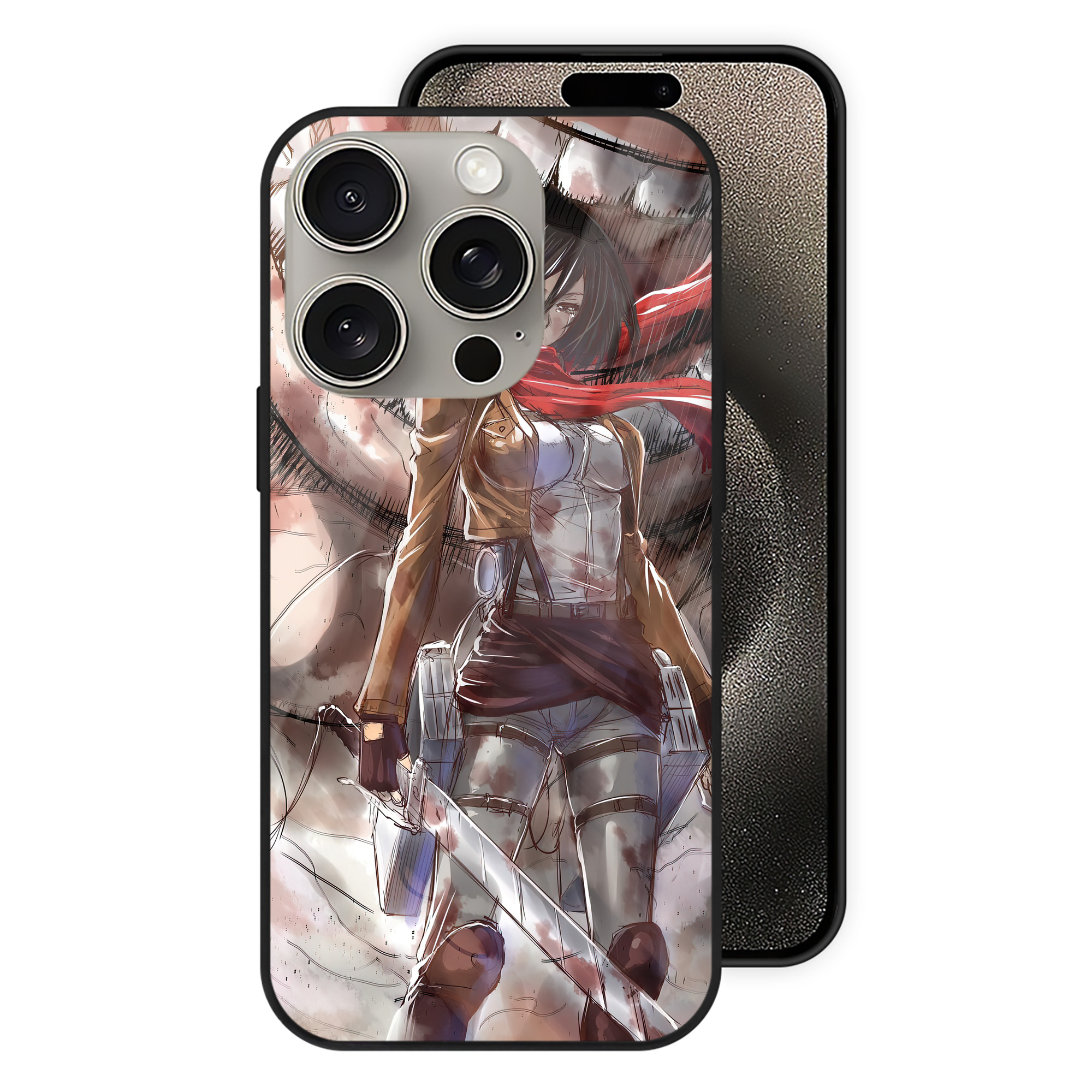 （画像用） 進撃の巨人 Attack on Titan 【iPhone15Pro対応】スマホケース 耐衝撃＆黄変防止 背面ガラス
