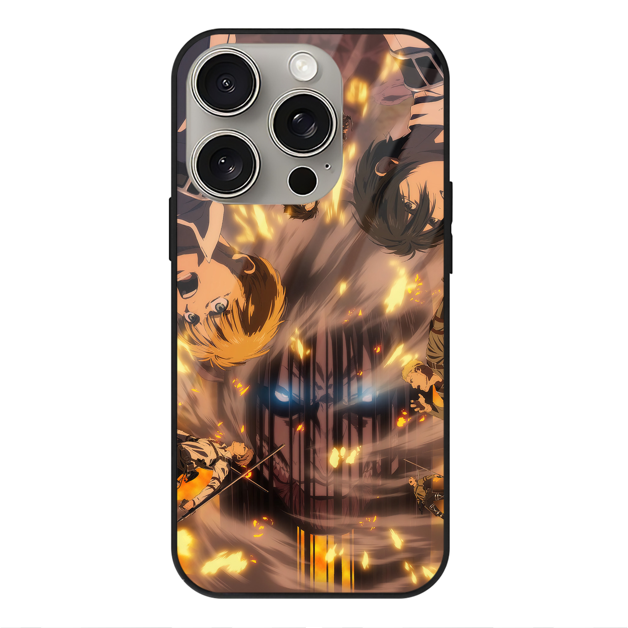 （画像用） 進撃の巨人 Attack on Titan 【iPhone15Pro対応】スマホケース 耐衝撃＆黄変防止 背面ガラス