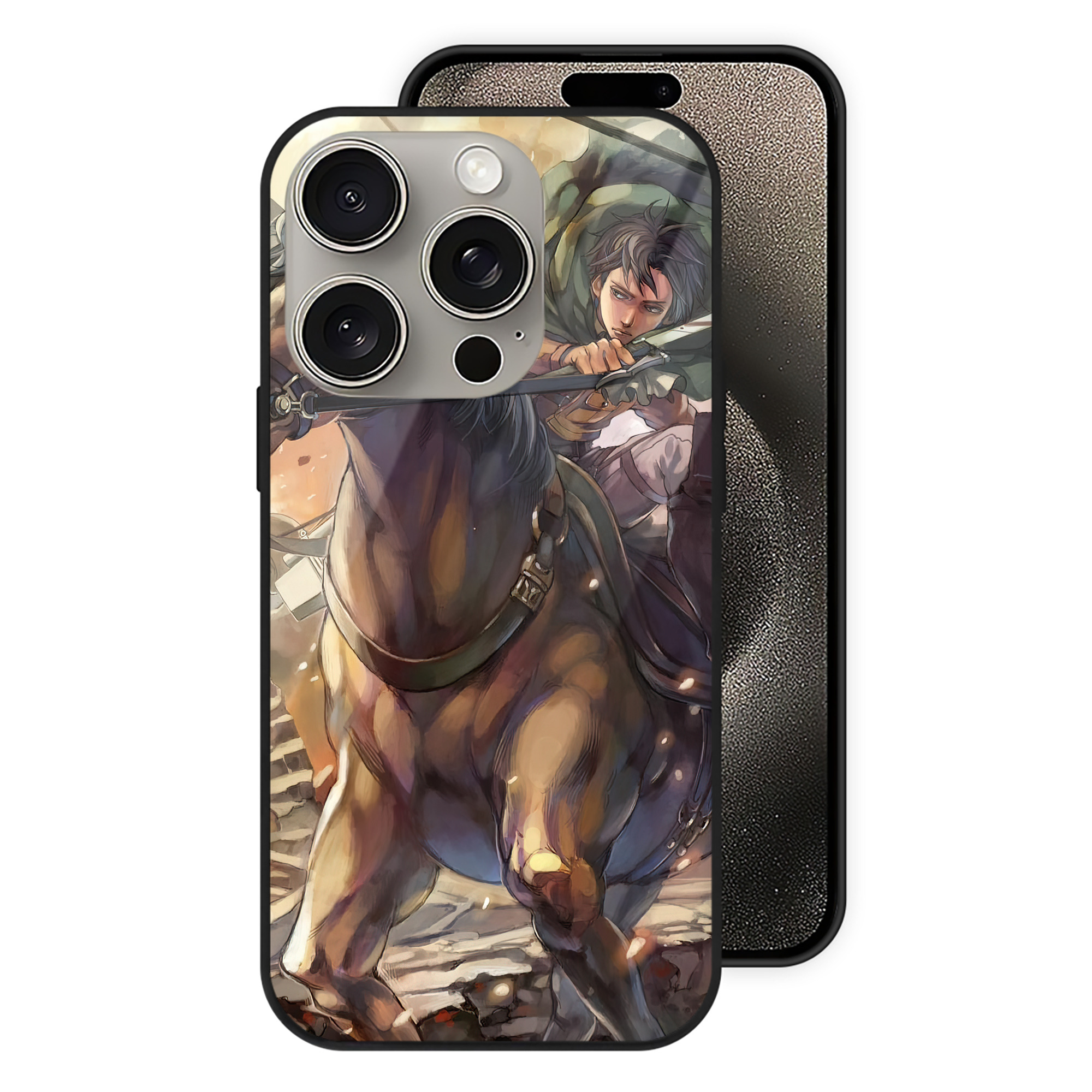 （画像用） 進撃の巨人 Attack on Titan 【iPhone15Pro対応】スマホケース 耐衝撃＆黄変防止 背面ガラス