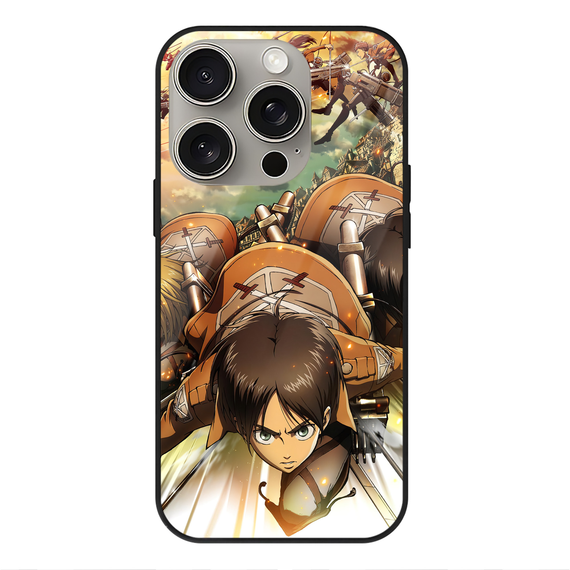 （画像用） 進撃の巨人 Attack on Titan 【iPhone15Pro対応】スマホケース 耐衝撃＆黄変防止 背面ガラス