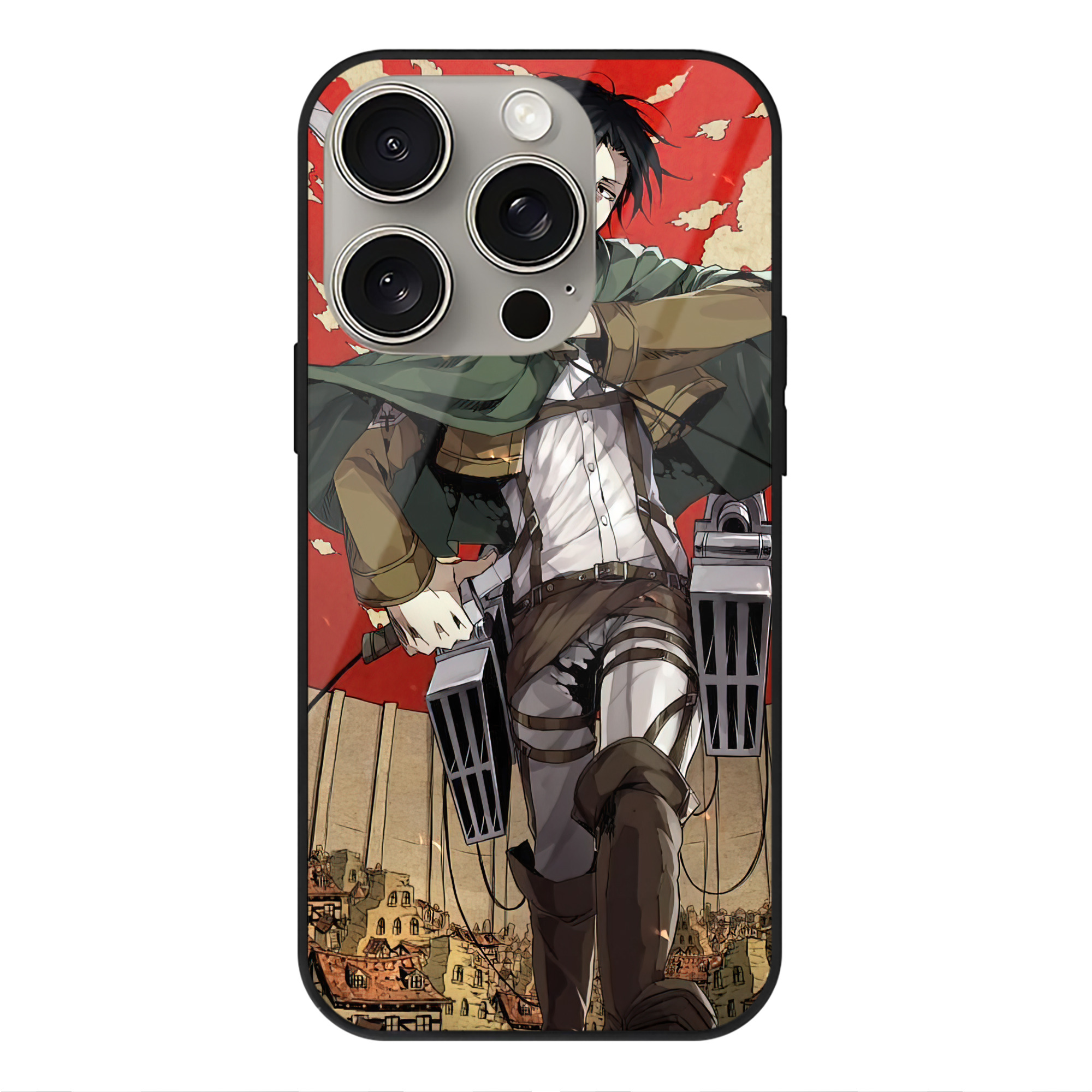 （画像用） 進撃の巨人 Attack on Titan 【iPhone15Pro対応】スマホケース 耐衝撃＆黄変防止 背面ガラス