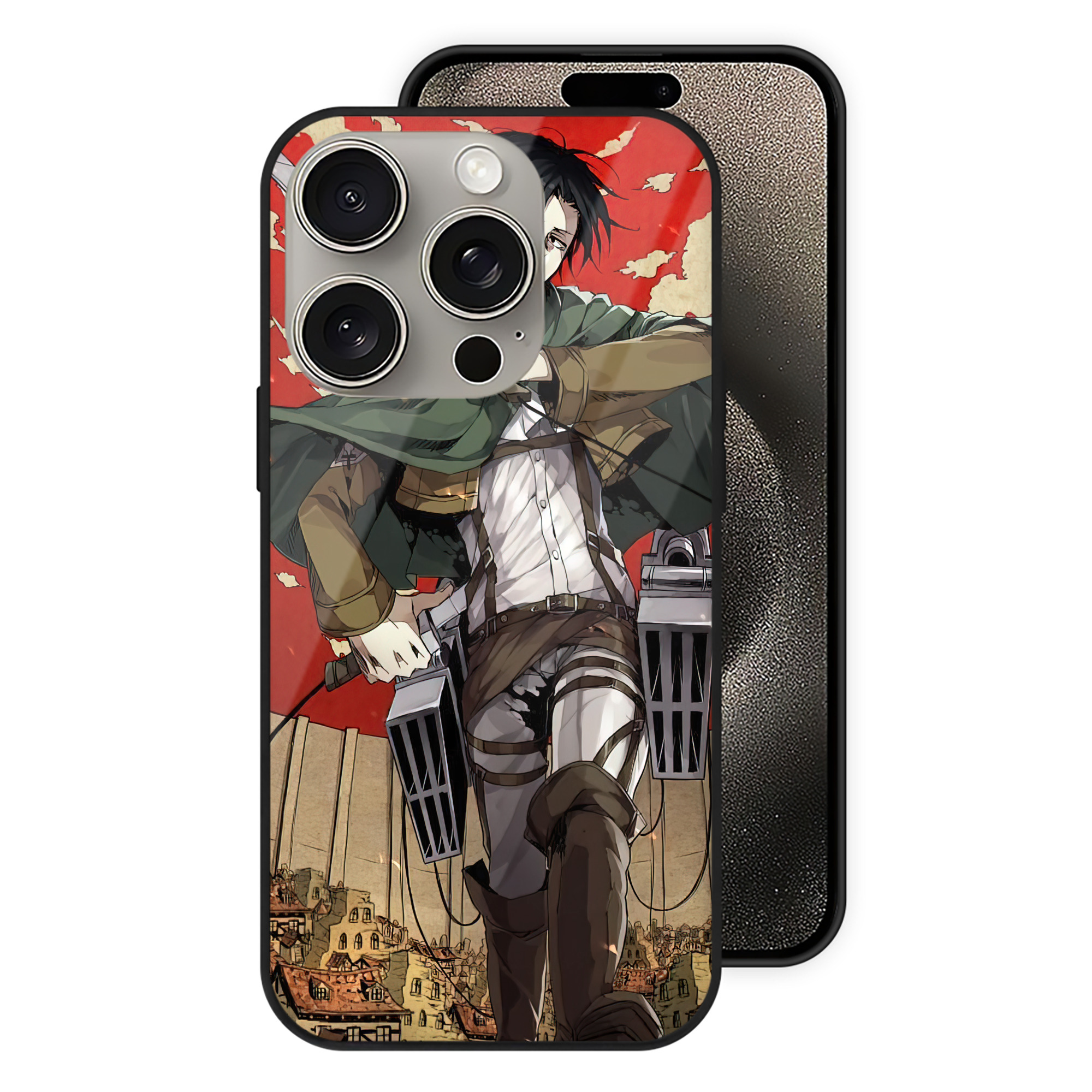 （画像用） 進撃の巨人 Attack on Titan 【iPhone15Pro対応】スマホケース 耐衝撃＆黄変防止 背面ガラス