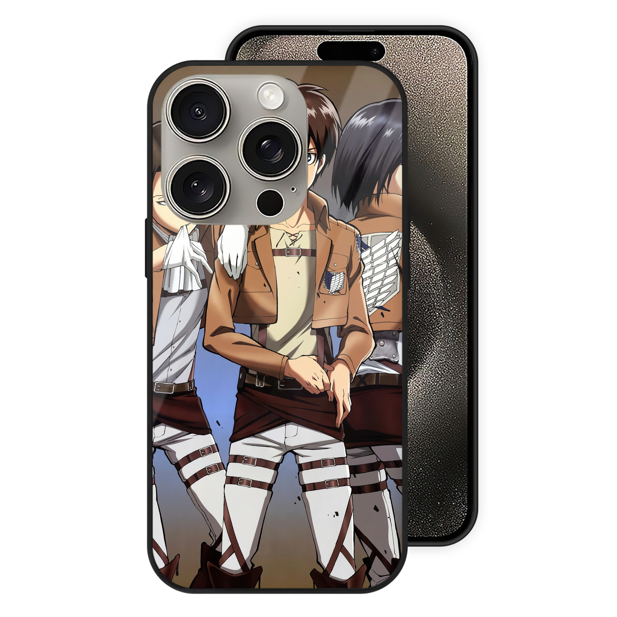 （画像用） 進撃の巨人 Attack on Titan 【iPhone15Pro対応】スマホケース 耐衝撃＆黄変防止 背面ガラス