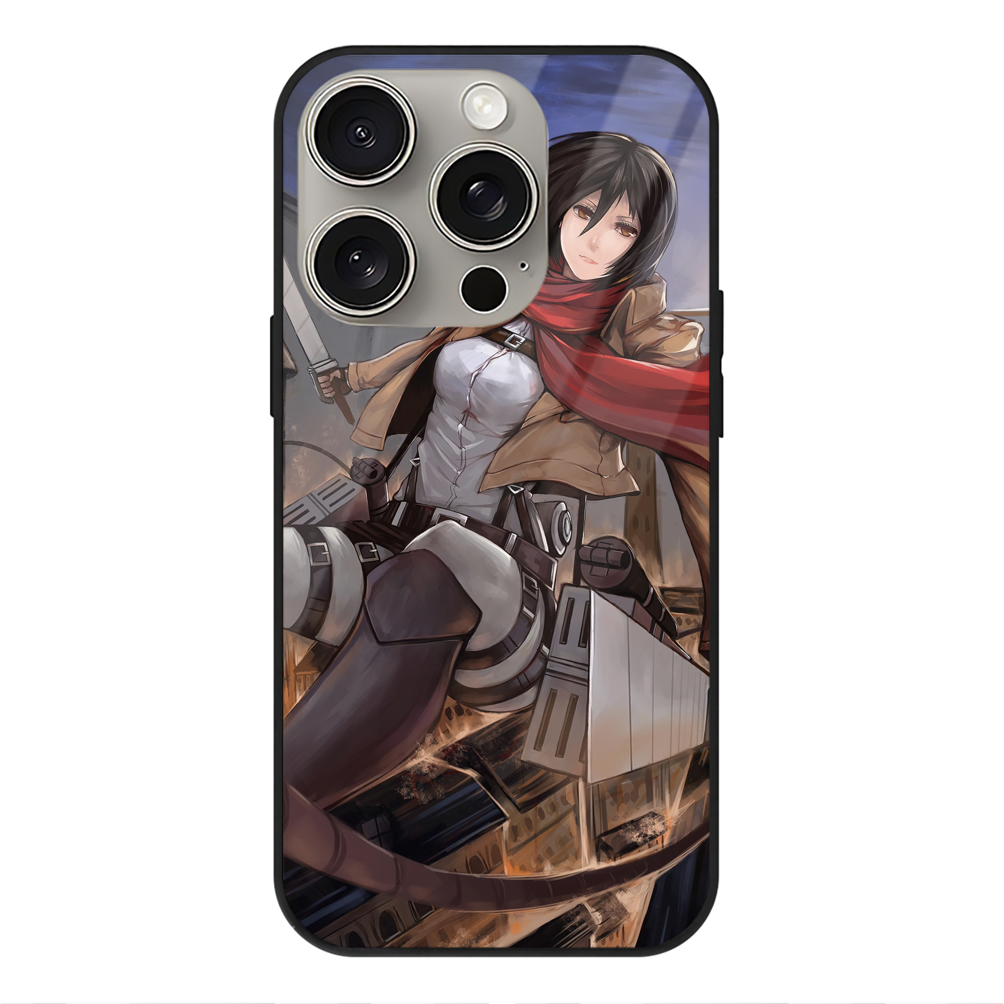 （画像用） 進撃の巨人 Attack on Titan 【iPhone15Pro対応】スマホケース 耐衝撃＆黄変防止 背面ガラス