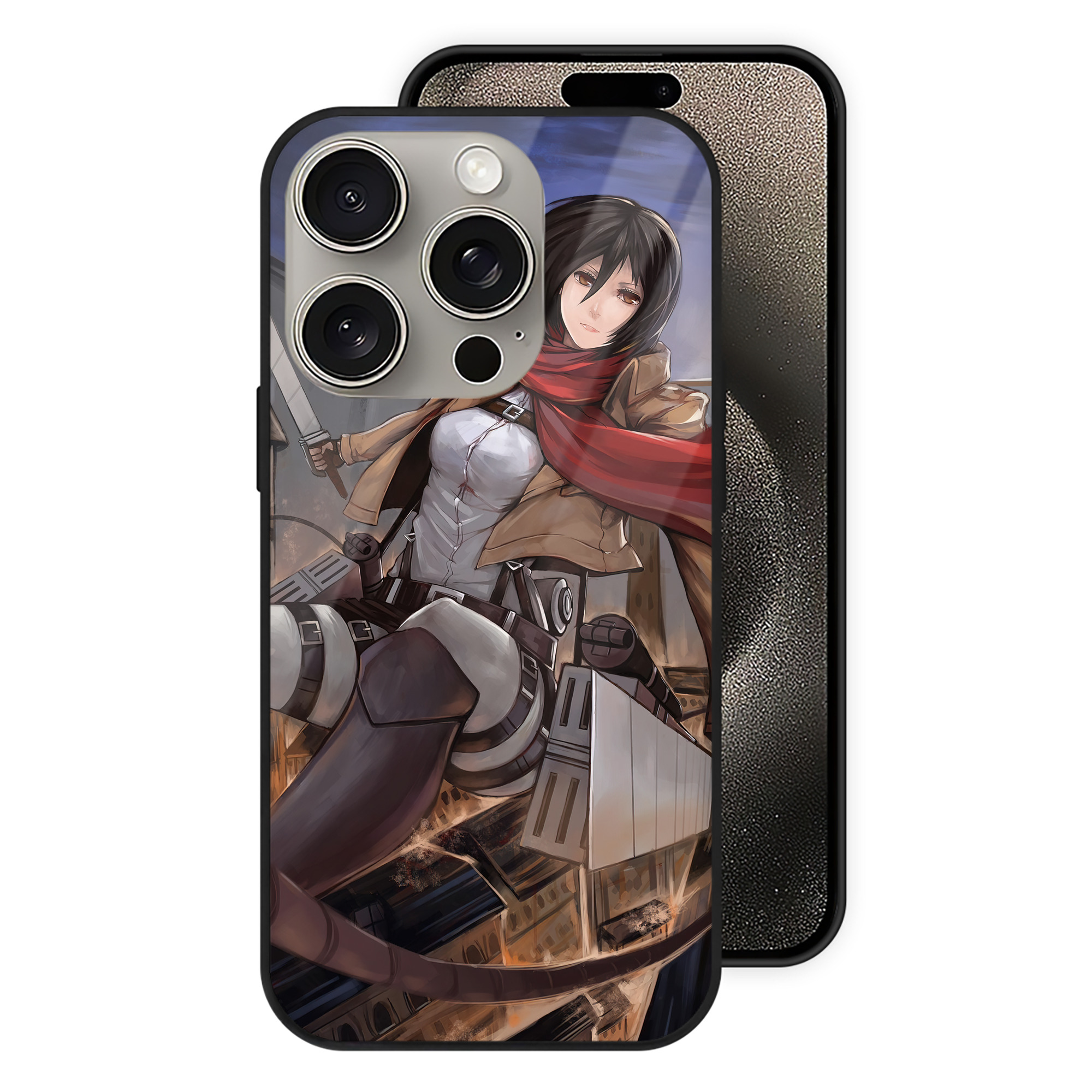 （画像用） 進撃の巨人 Attack on Titan 【iPhone15Pro対応】スマホケース 耐衝撃＆黄変防止 背面ガラス