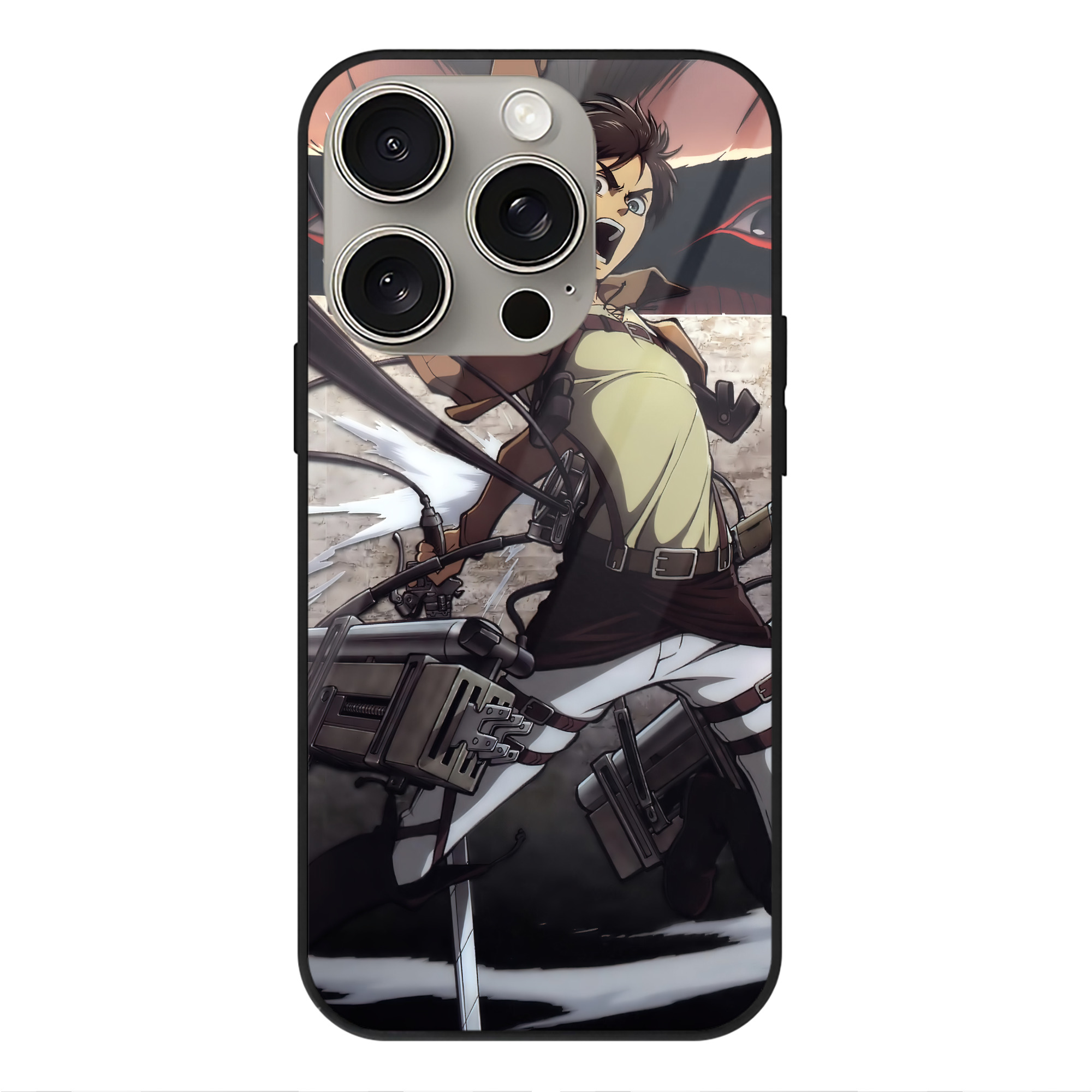 （画像用） 進撃の巨人 Attack on Titan 【iPhone15Pro対応】スマホケース 耐衝撃＆黄変防止 背面ガラス