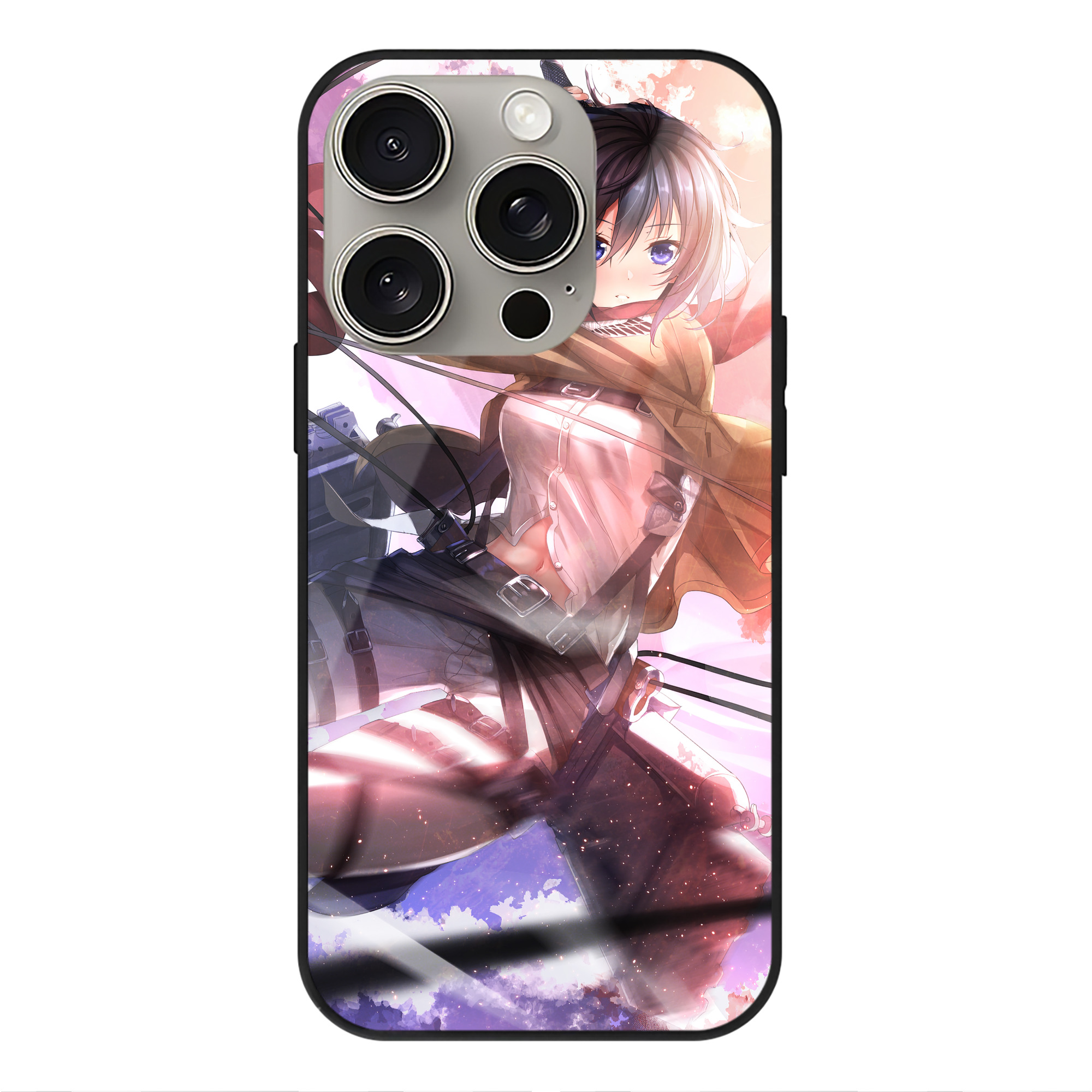 （画像用） 進撃の巨人 Attack on Titan 【iPhone15Pro対応】スマホケース 耐衝撃＆黄変防止 背面ガラス