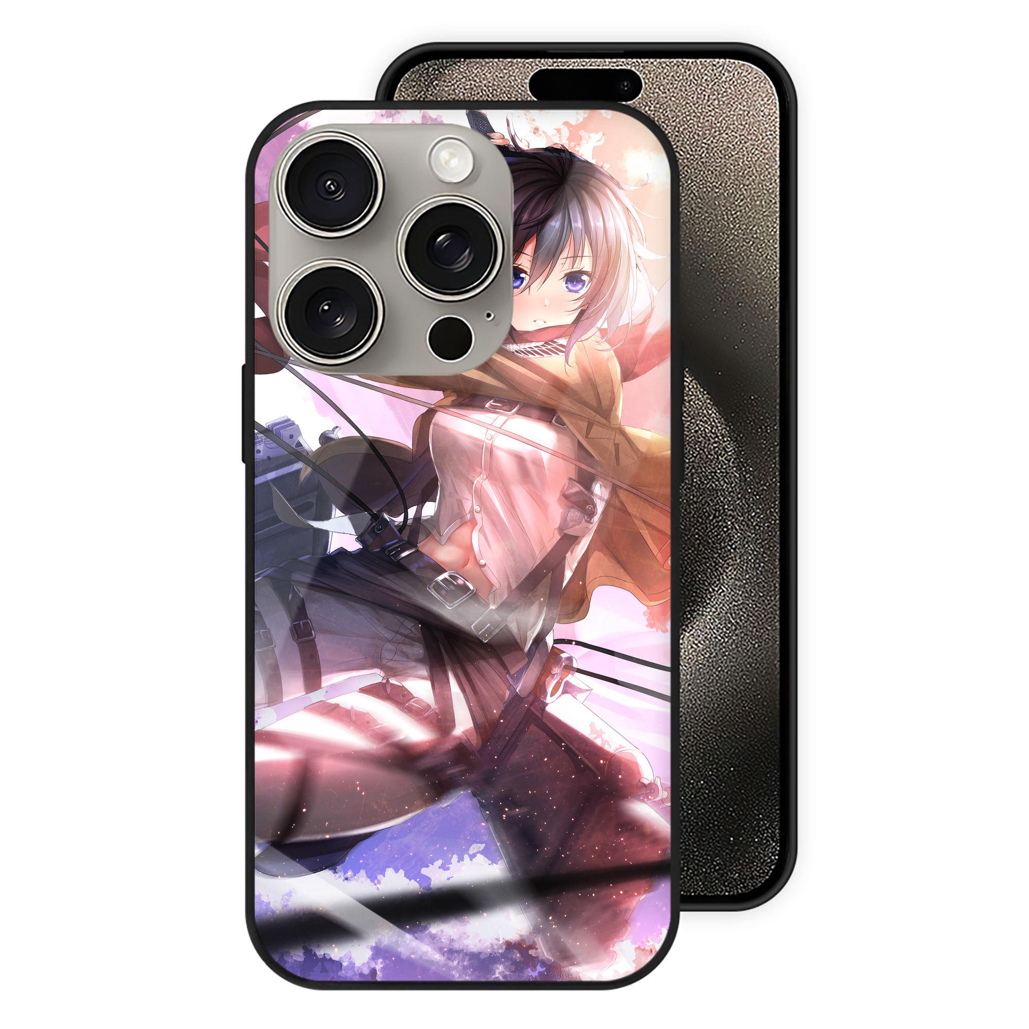 （画像用） 進撃の巨人 Attack on Titan 【iPhone15Pro対応】スマホケース 耐衝撃＆黄変防止 背面ガラス