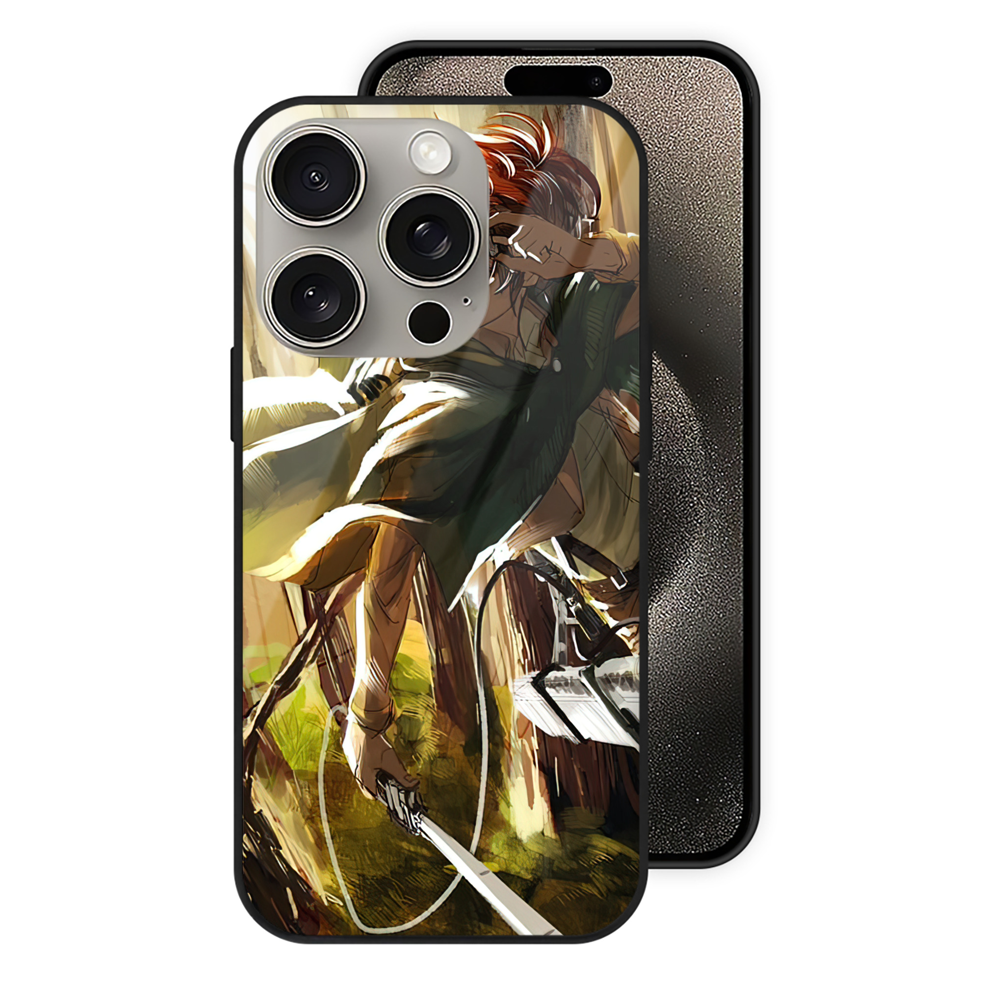 （画像用） 進撃の巨人 Attack on Titan 【iPhone15Pro対応】スマホケース 耐衝撃＆黄変防止 背面ガラス