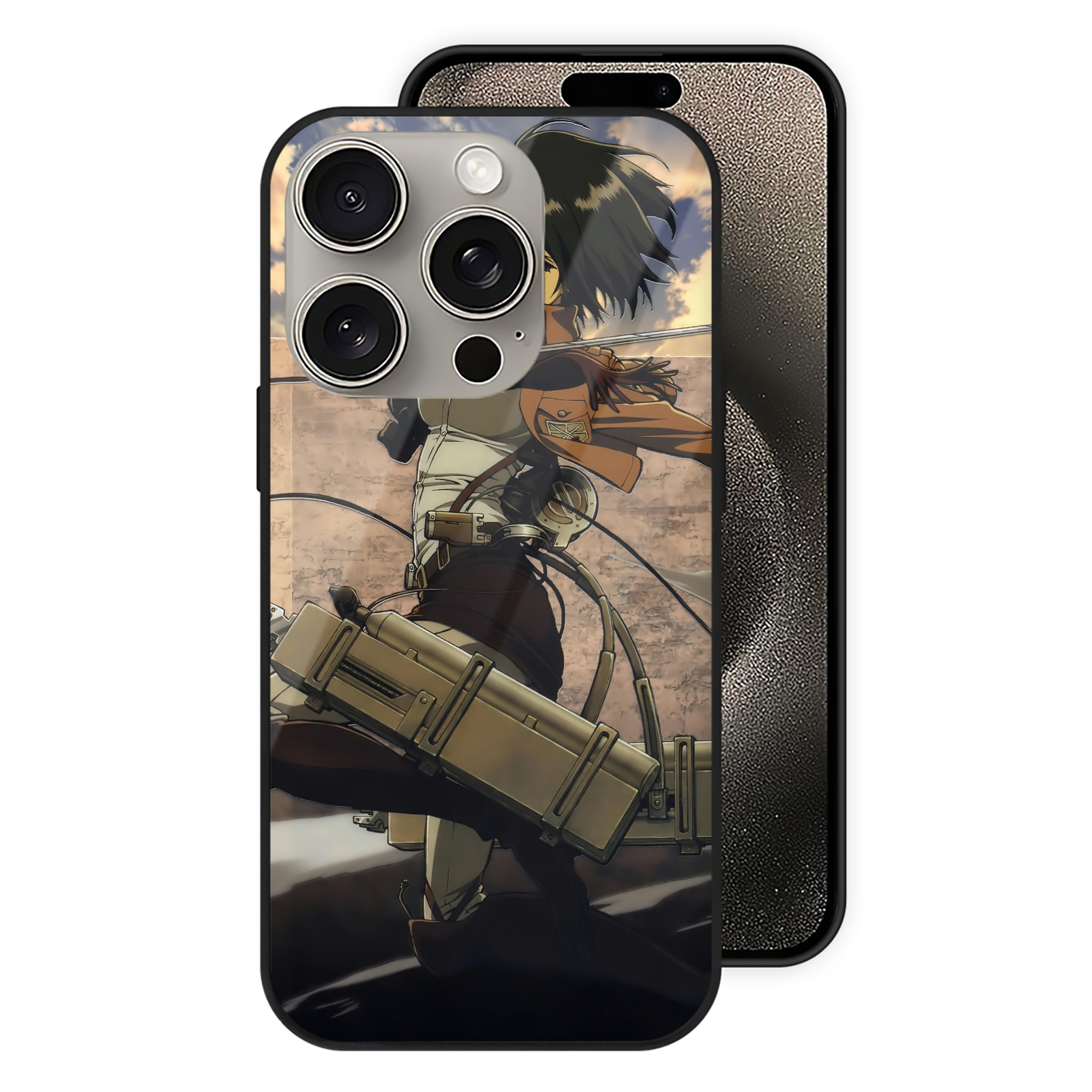 （画像用） 進撃の巨人 Attack on Titan 【iPhone15Pro対応】スマホケース 耐衝撃＆黄変防止 背面ガラス