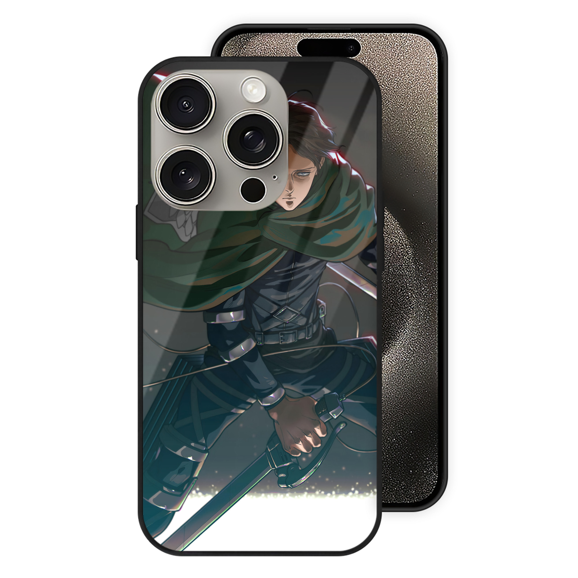 （画像用） 進撃の巨人 Attack on Titan 【iPhone15Pro対応】スマホケース 耐衝撃＆黄変防止 背面ガラス