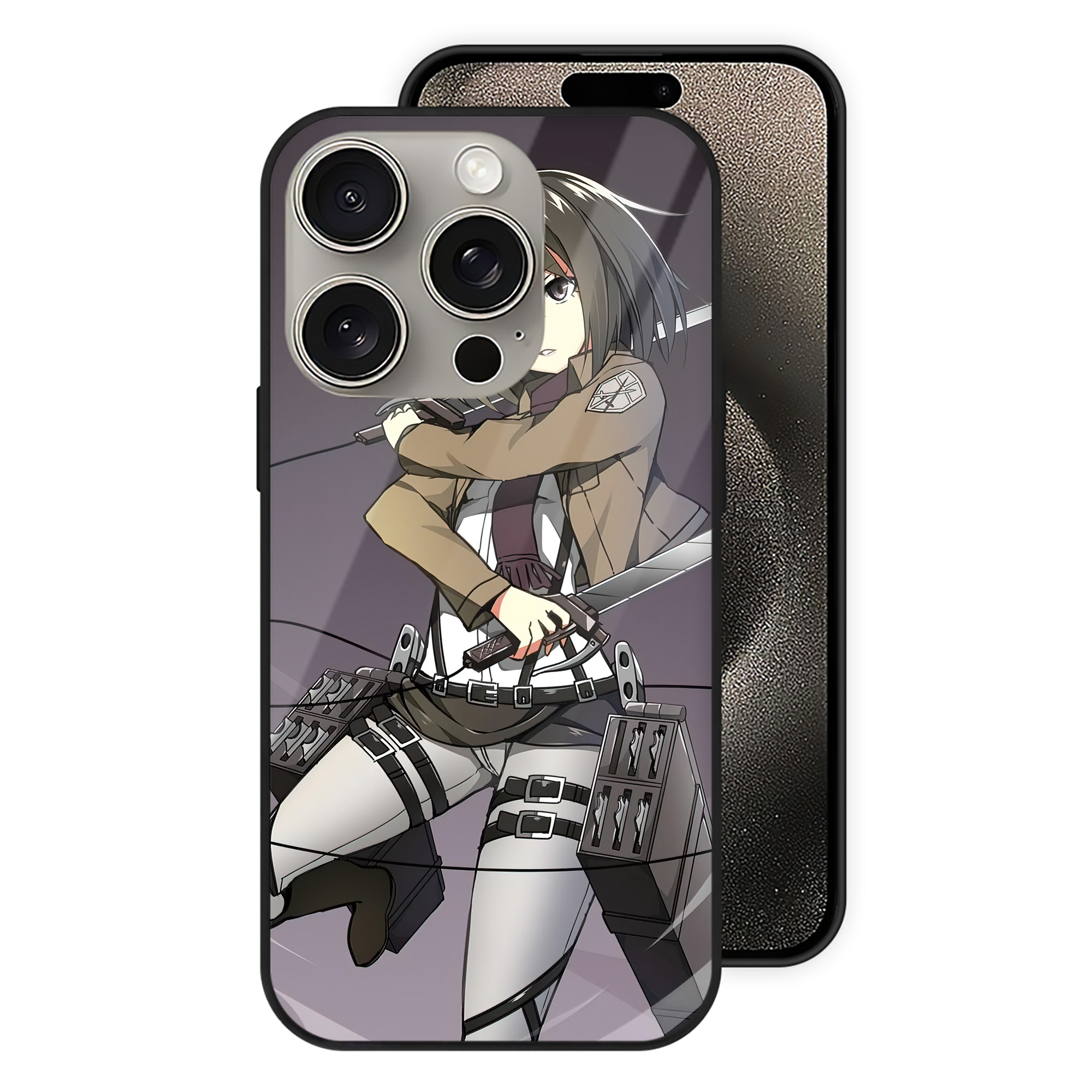 （画像用） 進撃の巨人 Attack on Titan 【iPhone15Pro対応】スマホケース 耐衝撃＆黄変防止 背面ガラス