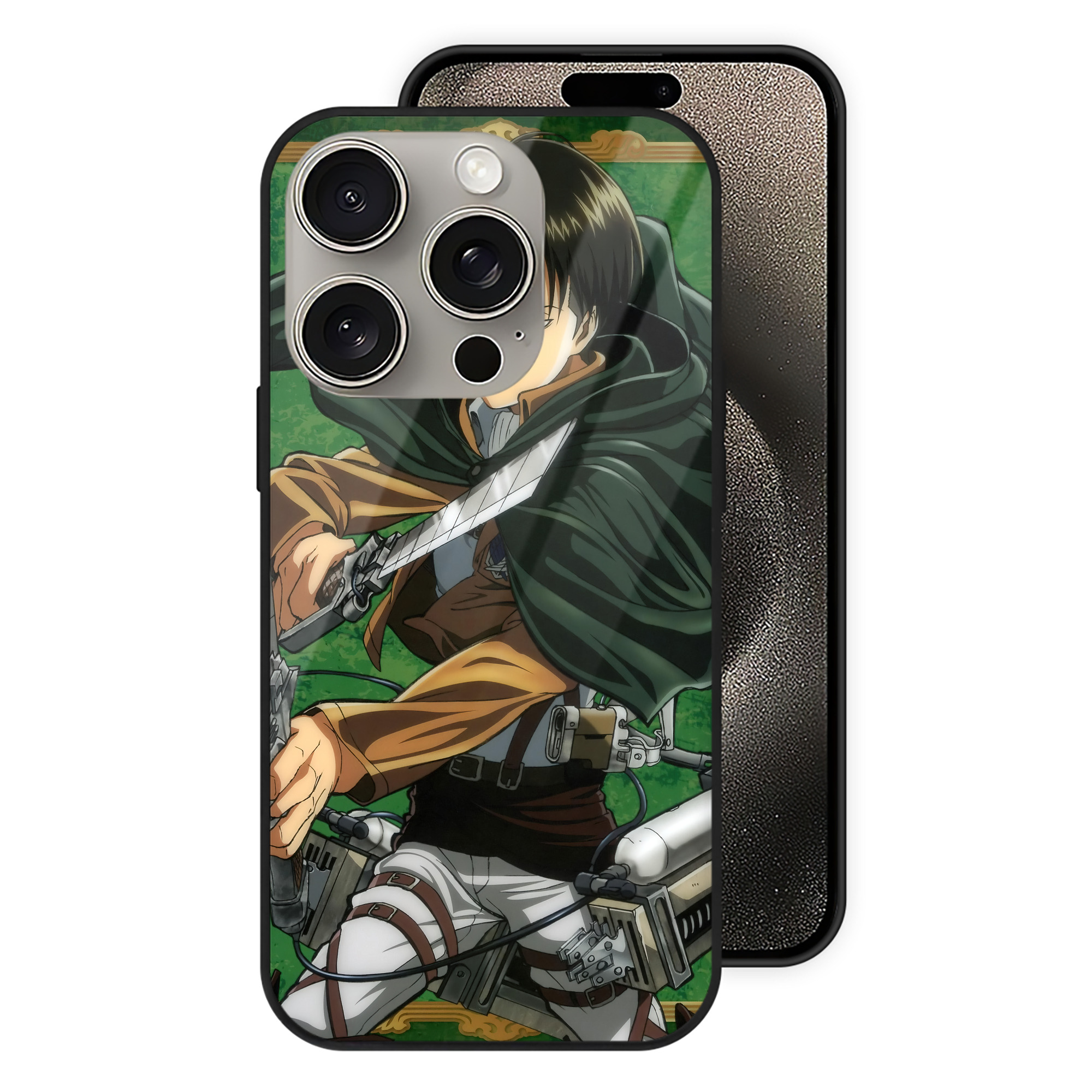 （画像用） 進撃の巨人 Attack on Titan 【iPhone15Pro対応】スマホケース 耐衝撃＆黄変防止 背面ガラス