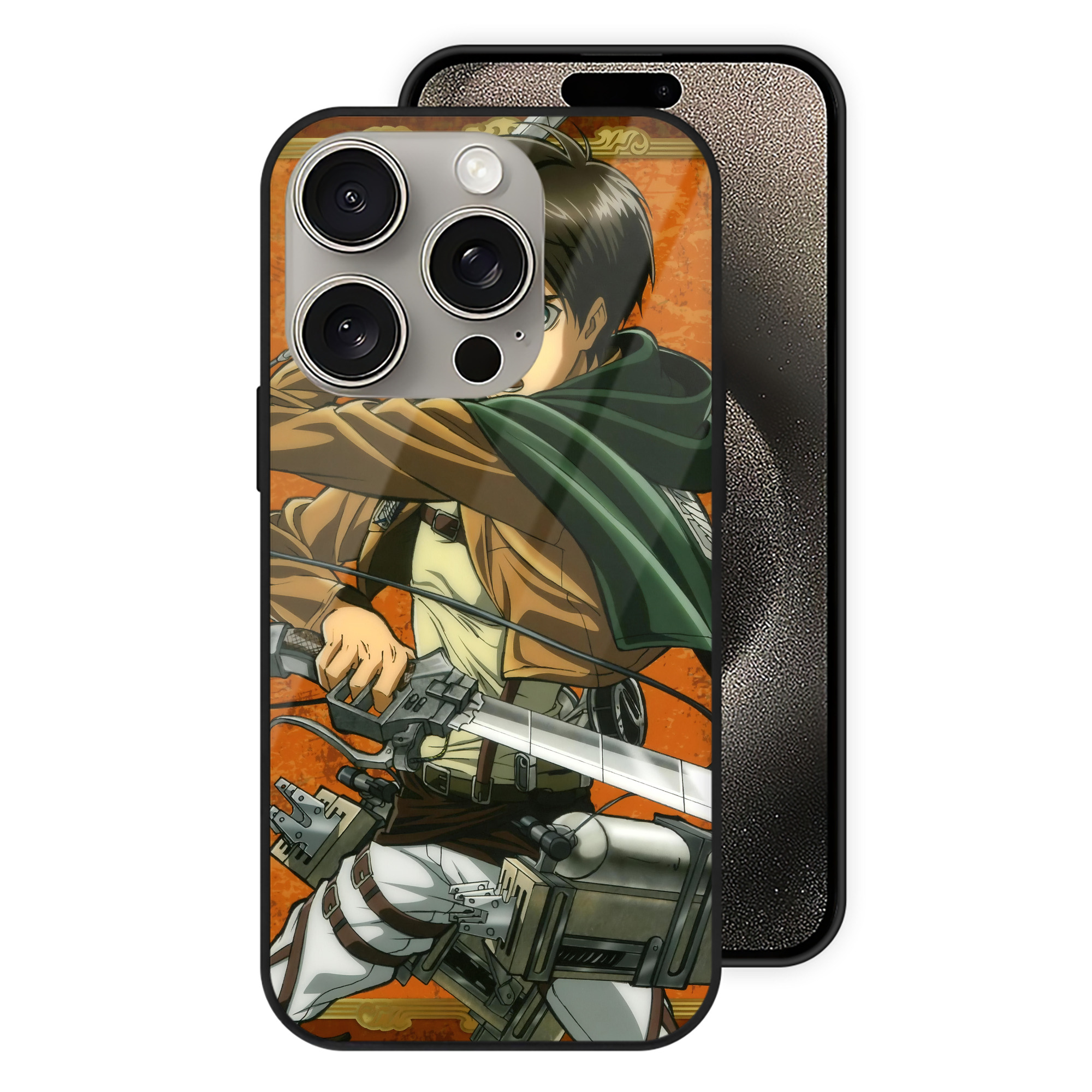 （画像用） 進撃の巨人 Attack on Titan 【iPhone15Pro対応】スマホケース 耐衝撃＆黄変防止 背面ガラス