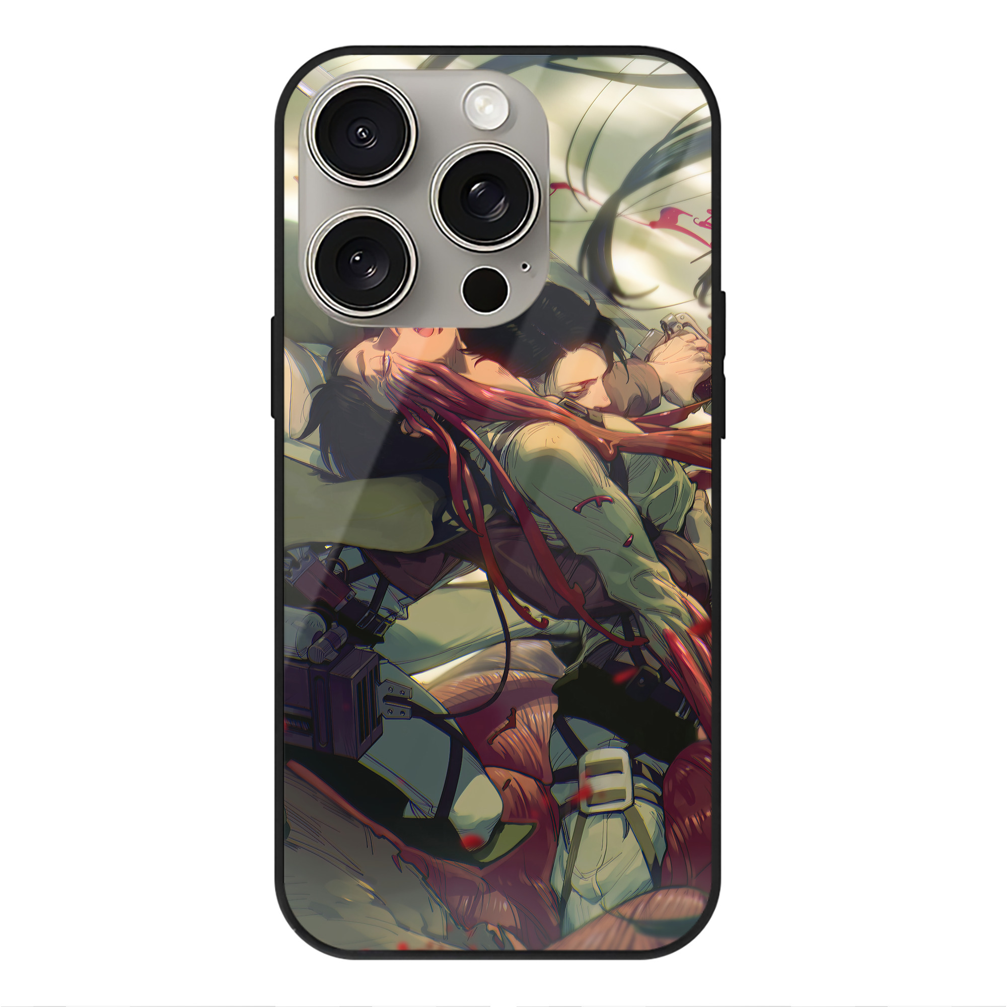 （画像用） 進撃の巨人 Attack on Titan 【iPhone15Pro対応】スマホケース 耐衝撃＆黄変防止 背面ガラス
