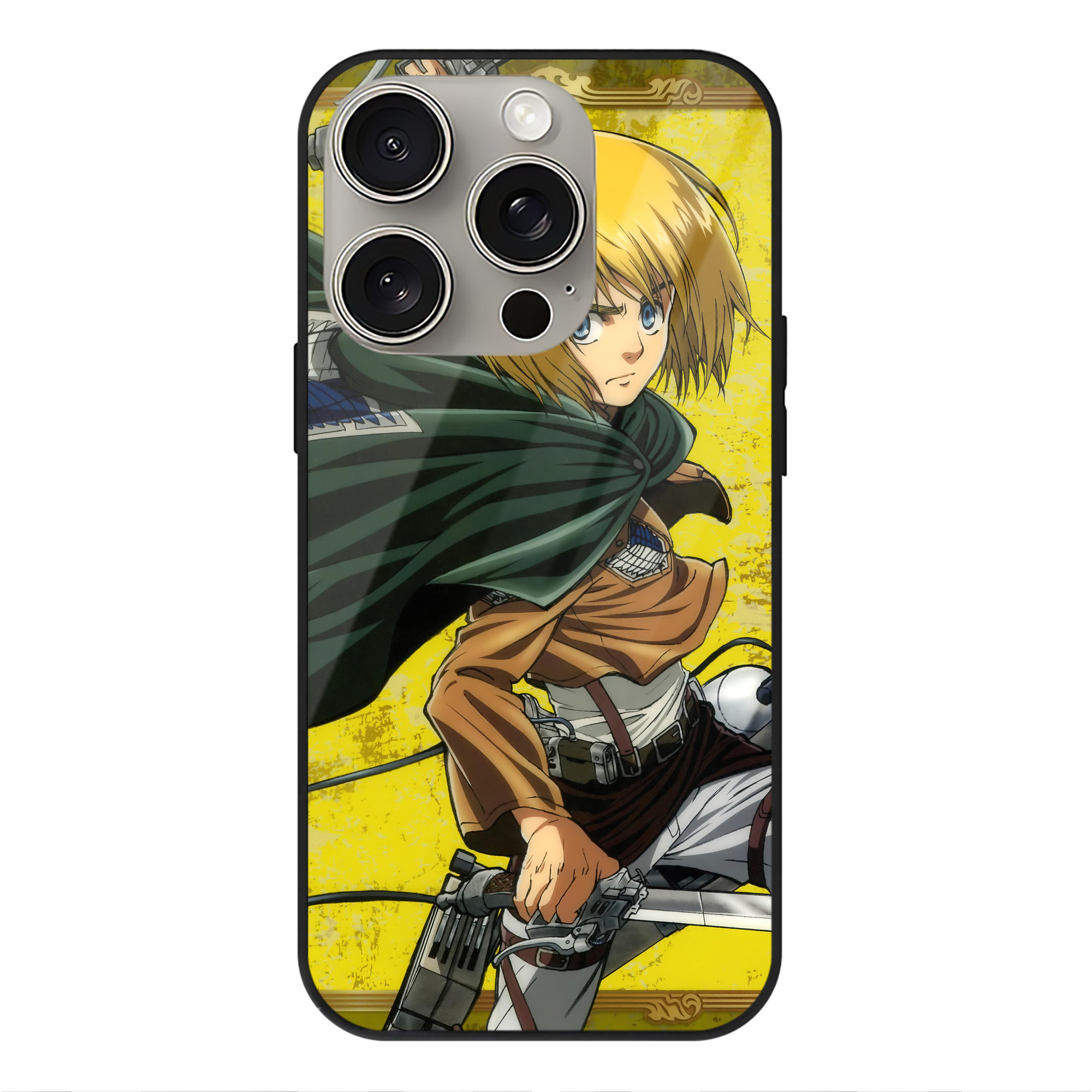 （画像用） 進撃の巨人 Attack on Titan 【iPhone15Pro対応】スマホケース 耐衝撃＆黄変防止 背面ガラス