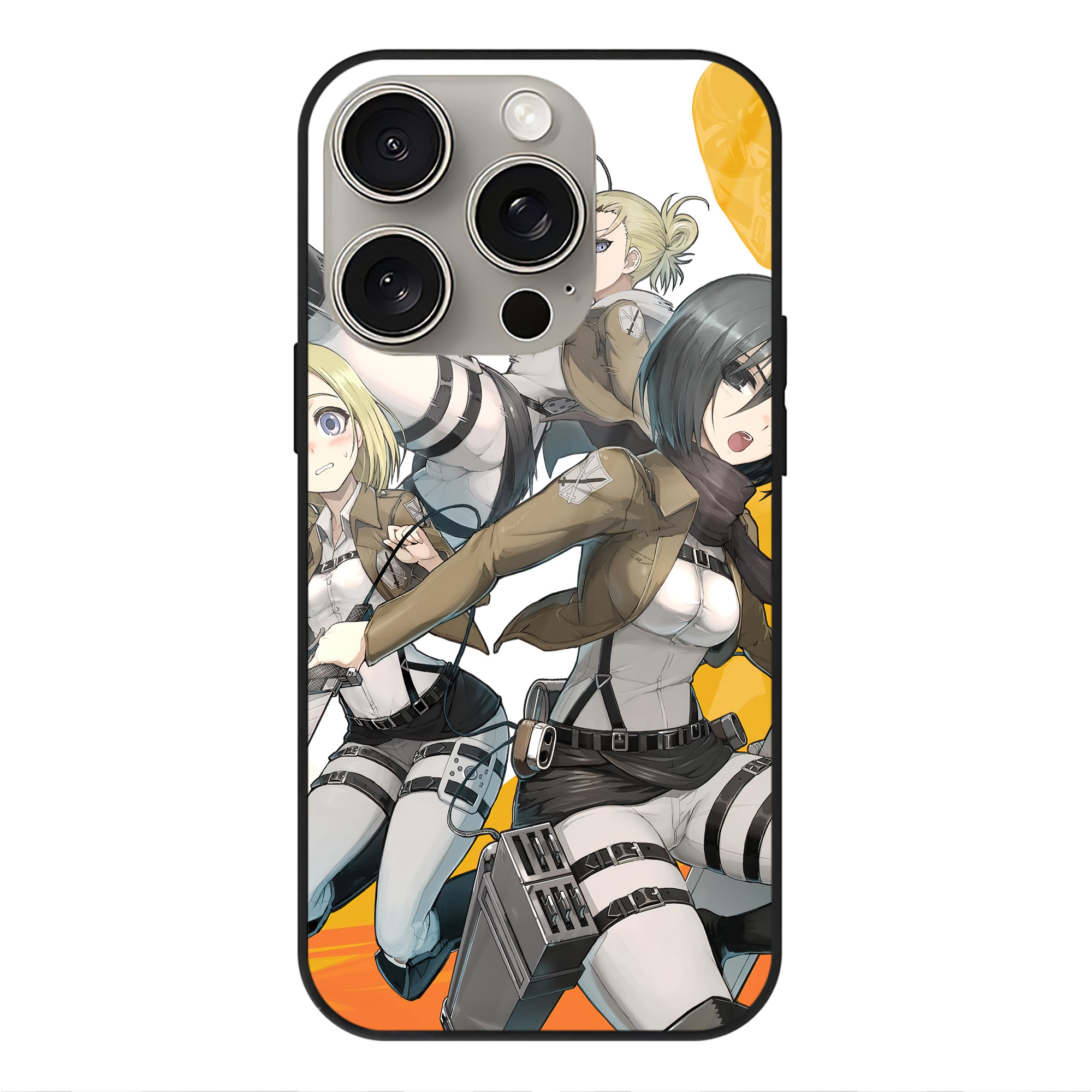 （画像用） 進撃の巨人 Attack on Titan 【iPhone15Pro対応】スマホケース 耐衝撃＆黄変防止 背面ガラス