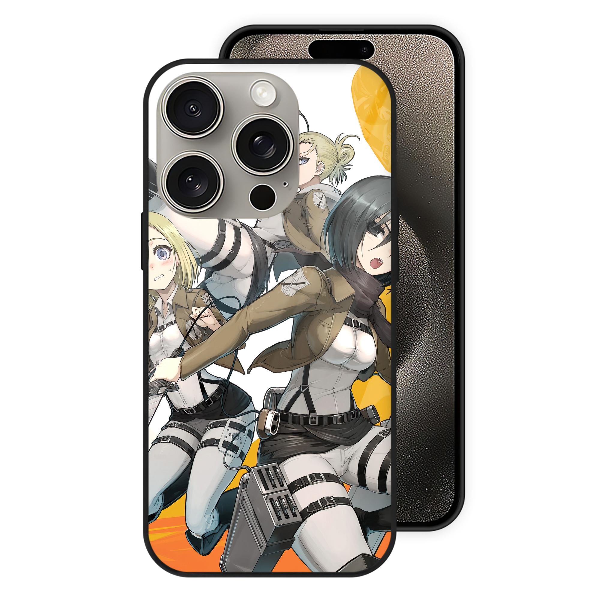 （画像用） 進撃の巨人 Attack on Titan 【iPhone15Pro対応】スマホケース 耐衝撃＆黄変防止 背面ガラス