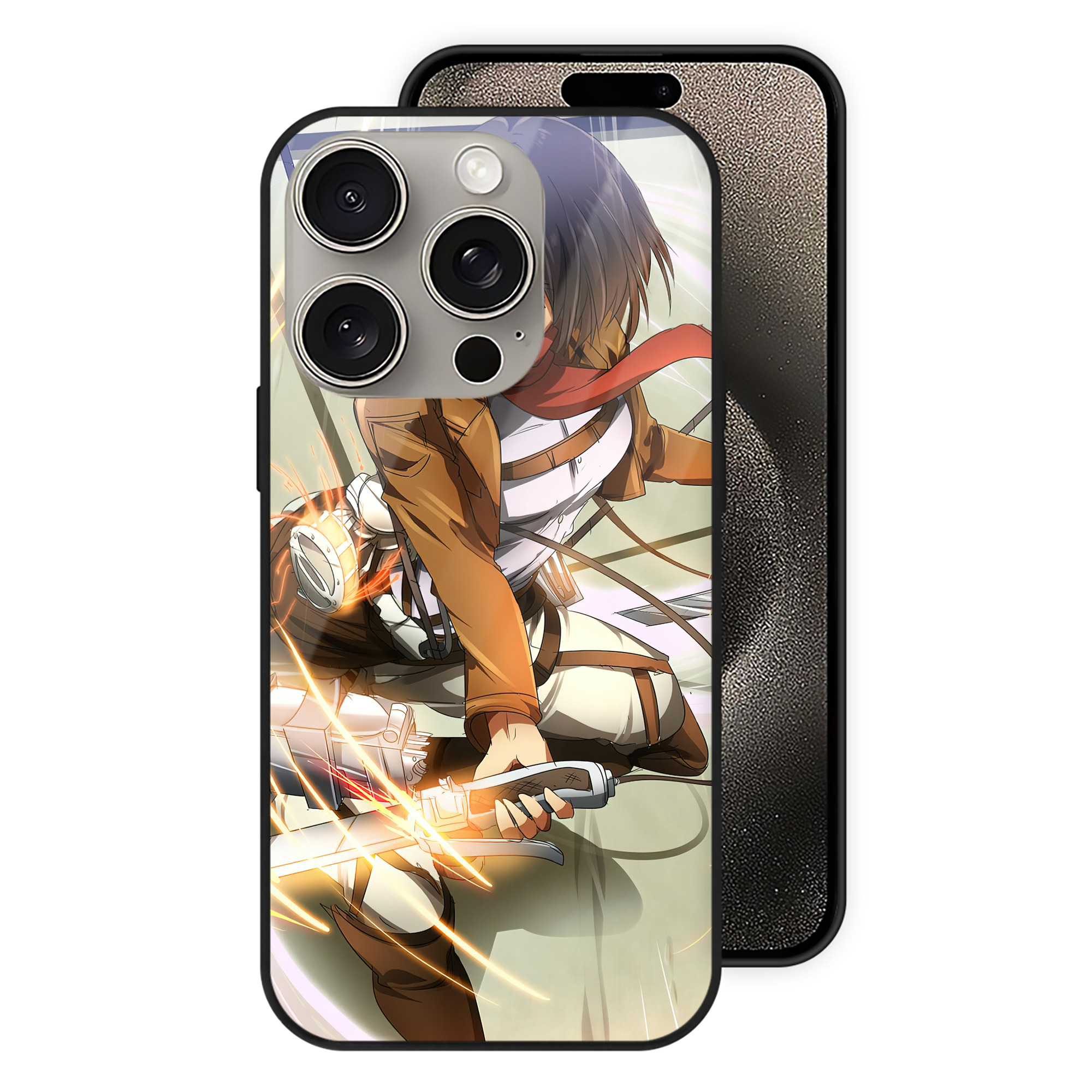 （画像用） 進撃の巨人 Attack on Titan 【iPhone15Pro対応】スマホケース 耐衝撃＆黄変防止 背面ガラス