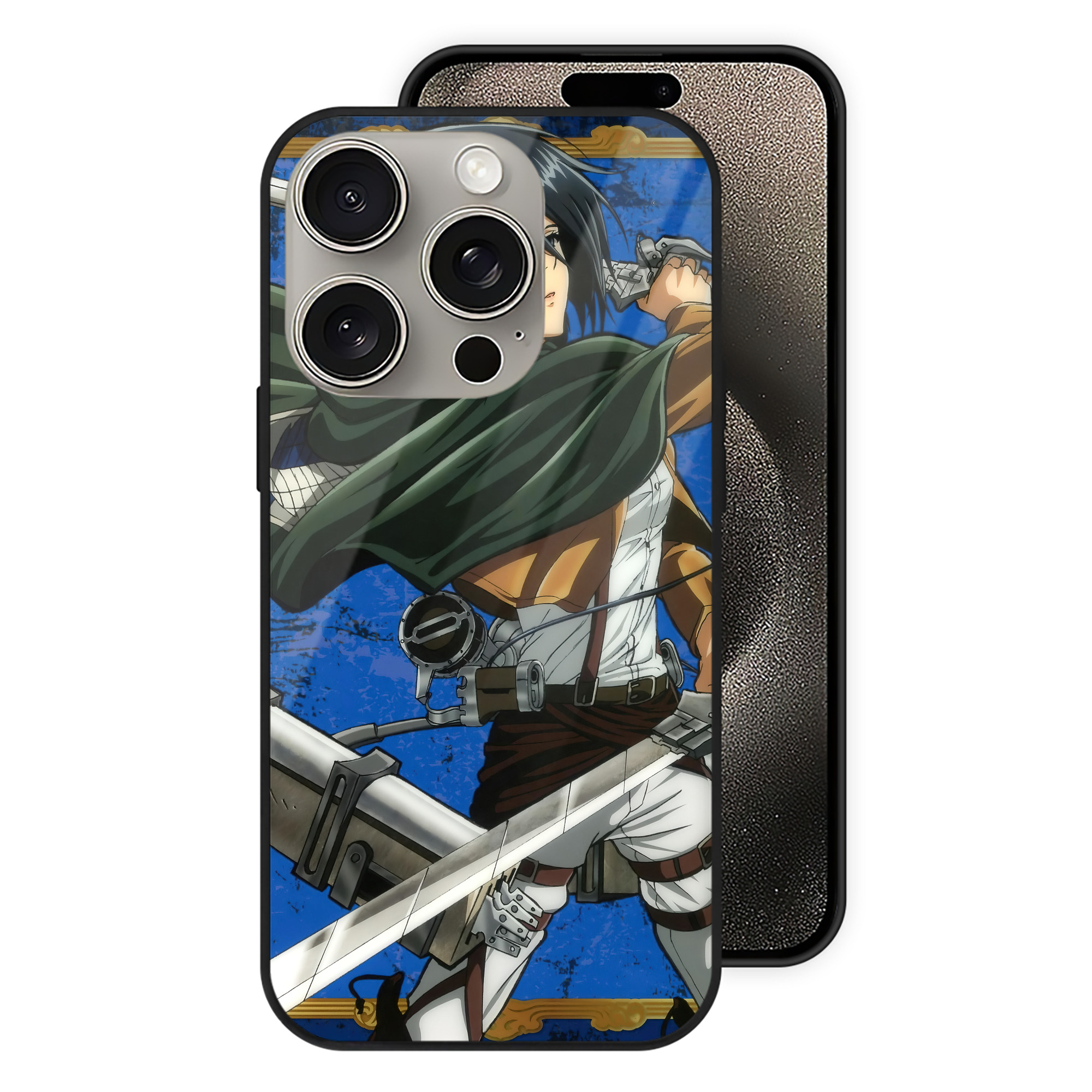 （画像用） 進撃の巨人 Attack on Titan 【iPhone15Pro対応】スマホケース 耐衝撃＆黄変防止 背面ガラス