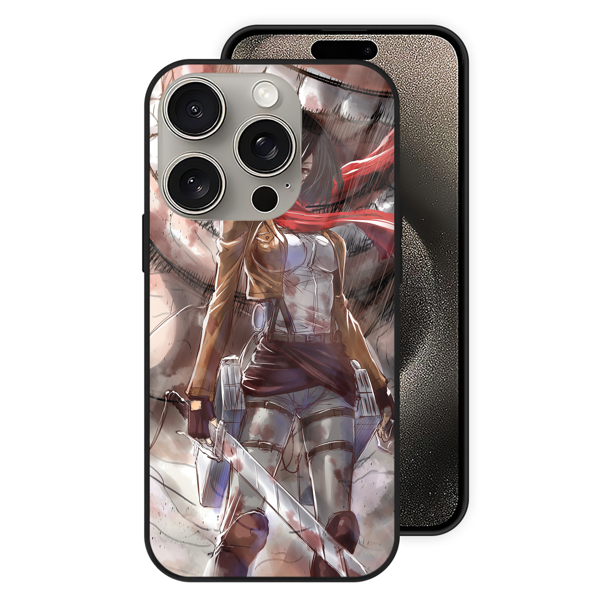 （画像用） 進撃の巨人 Attack on Titan 【iPhone15Pro対応】スマホケース 耐衝撃＆黄変防止 背面ガラス