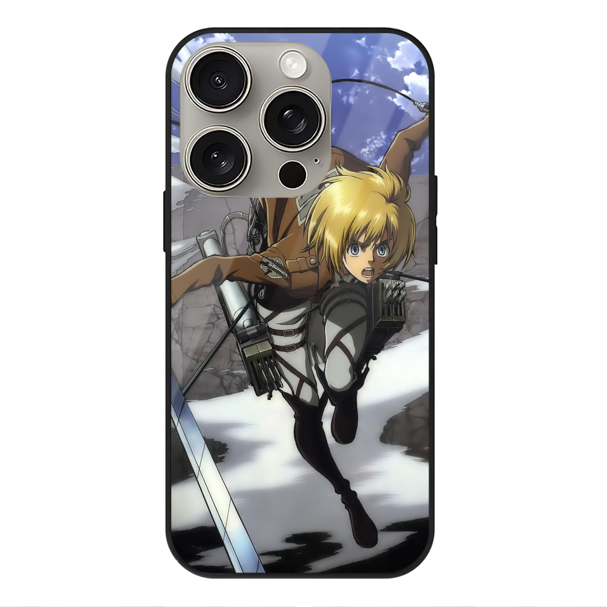（画像用） 進撃の巨人 Attack on Titan 【iPhone15Pro対応】スマホケース 耐衝撃＆黄変防止 背面ガラス