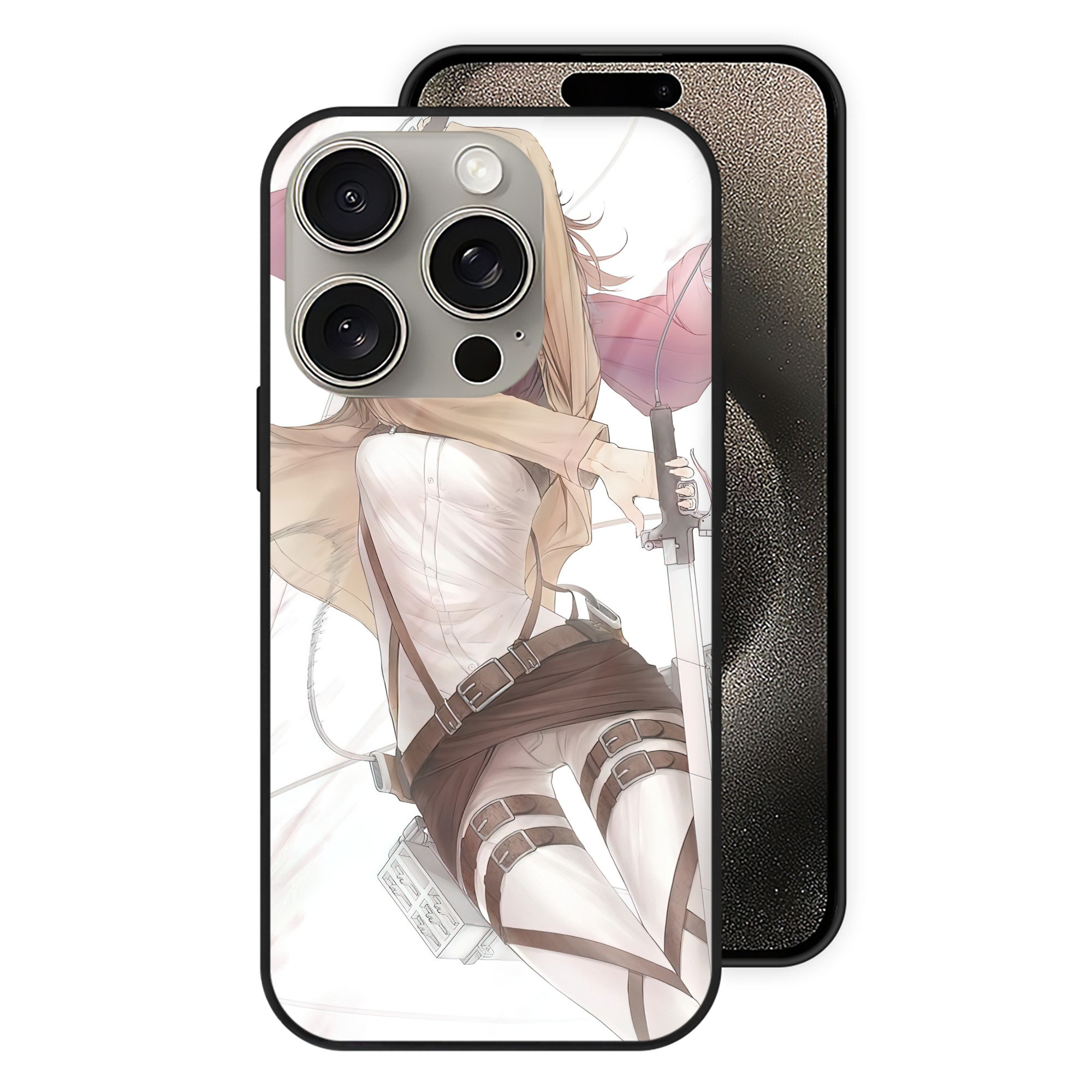 （画像用） 進撃の巨人 Attack on Titan 【iPhone15Pro対応】スマホケース 耐衝撃＆黄変防止 背面ガラス