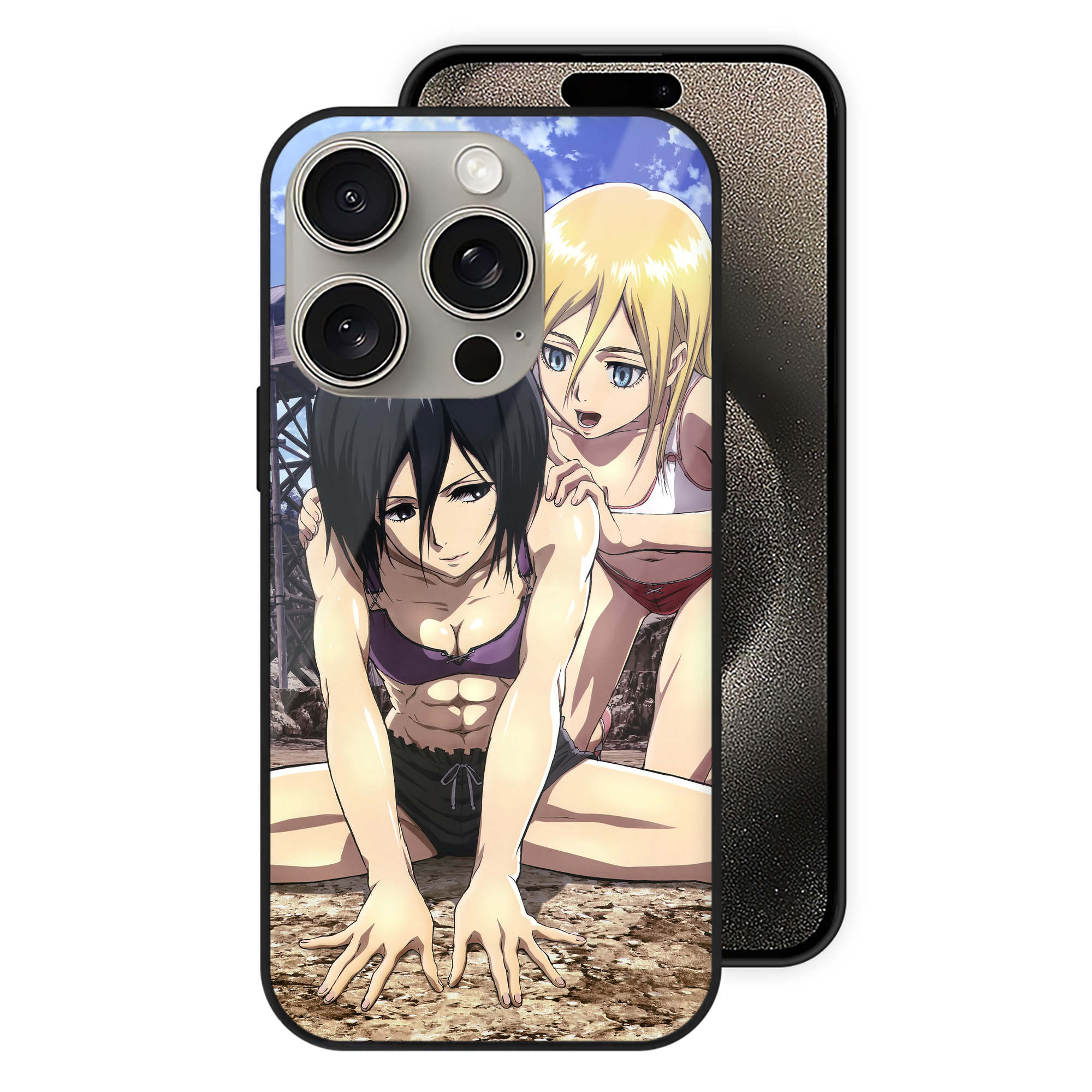 （画像用） 進撃の巨人 Attack on Titan 【iPhone15Pro対応】スマホケース 耐衝撃＆黄変防止 背面ガラス