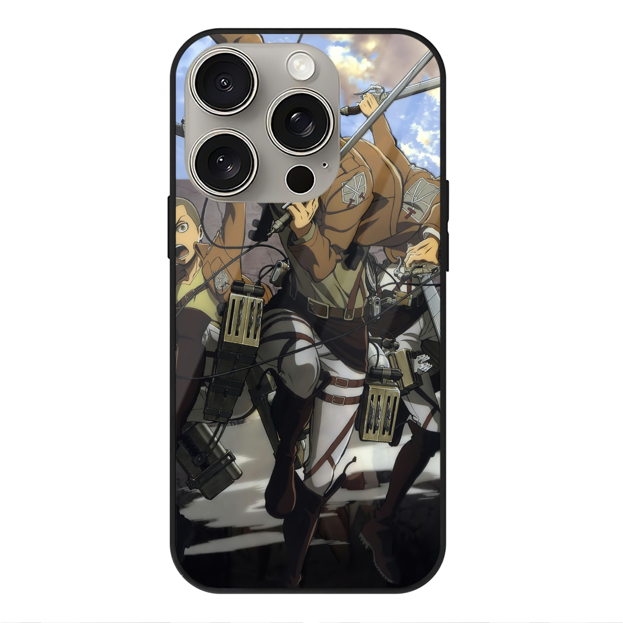 （画像用） 進撃の巨人 Attack on Titan 【iPhone15Pro対応】スマホケース 耐衝撃＆黄変防止 背面ガラス