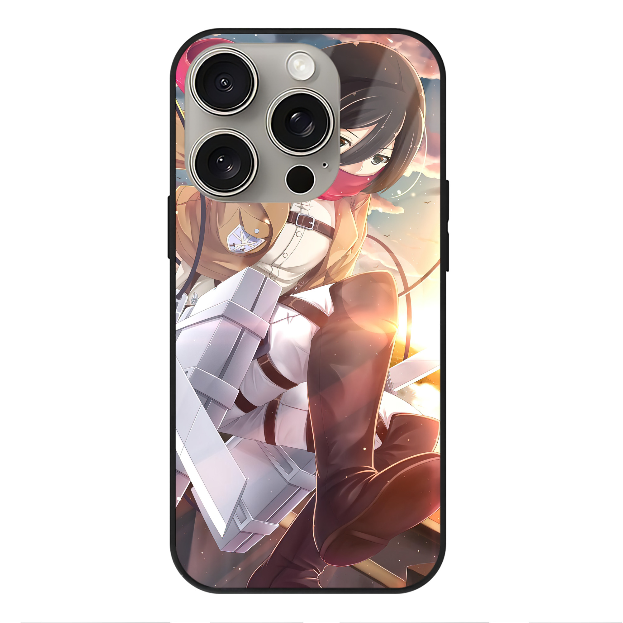 （画像用） 進撃の巨人 Attack on Titan 【iPhone15Pro対応】スマホケース 耐衝撃＆黄変防止 背面ガラス