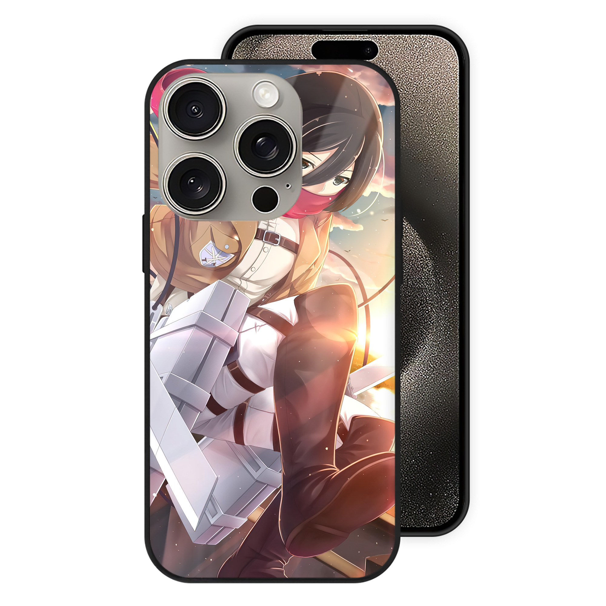 （画像用） 進撃の巨人 Attack on Titan 【iPhone15Pro対応】スマホケース 耐衝撃＆黄変防止 背面ガラス