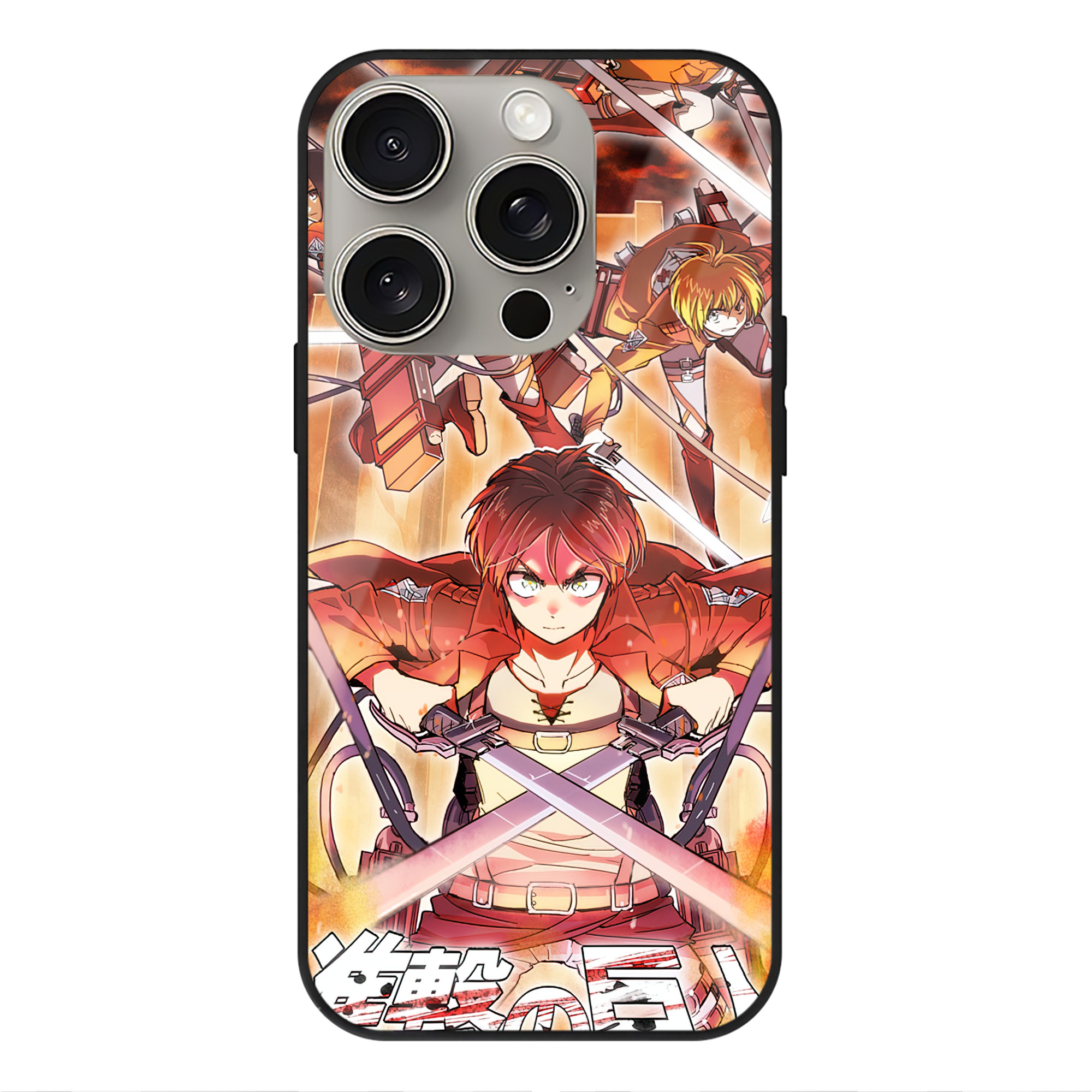 （画像用） 進撃の巨人 Attack on Titan 【iPhone15Pro対応】スマホケース 耐衝撃＆黄変防止 背面ガラス