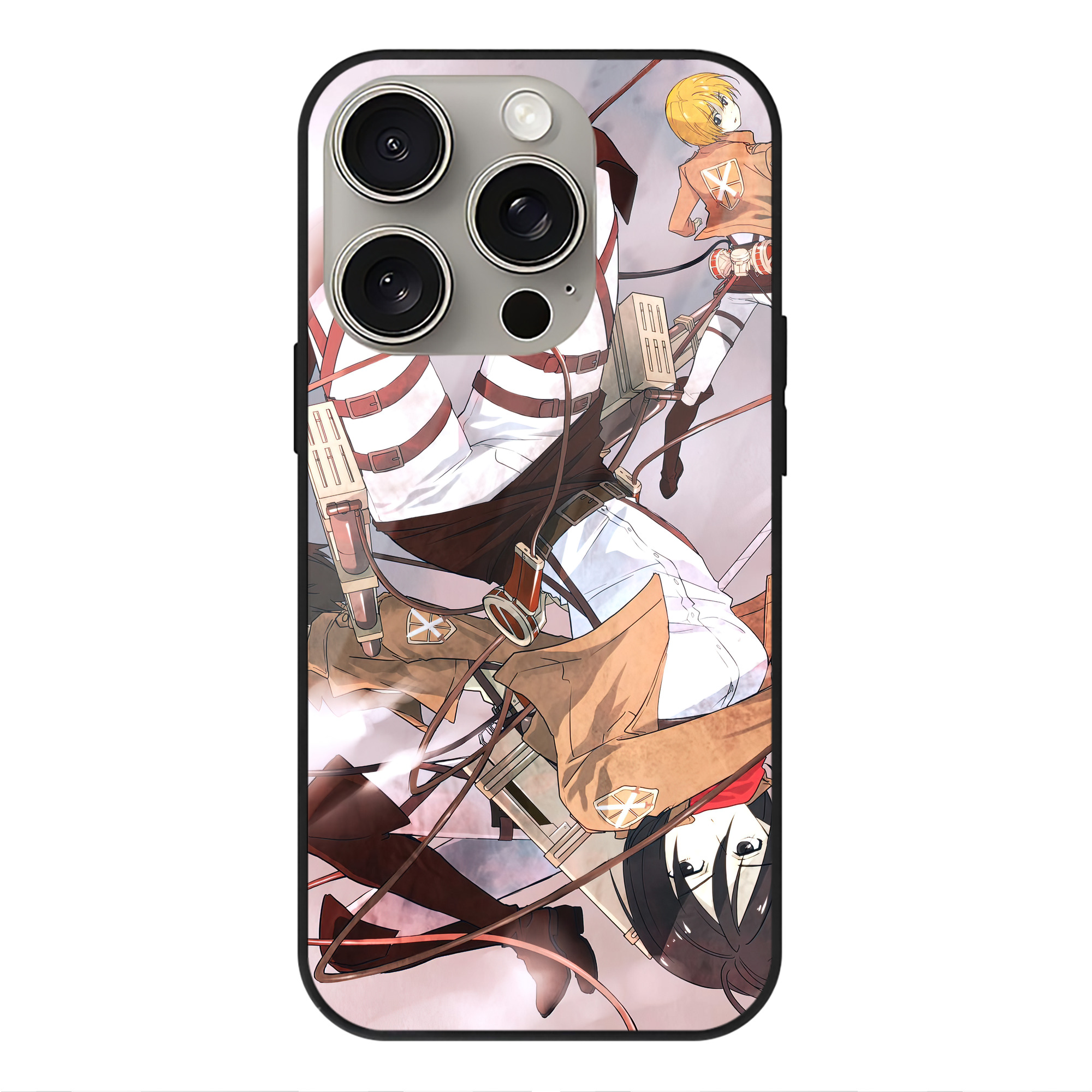 （画像用） 進撃の巨人 Attack on Titan 【iPhone15Pro対応】スマホケース 耐衝撃＆黄変防止 背面ガラス