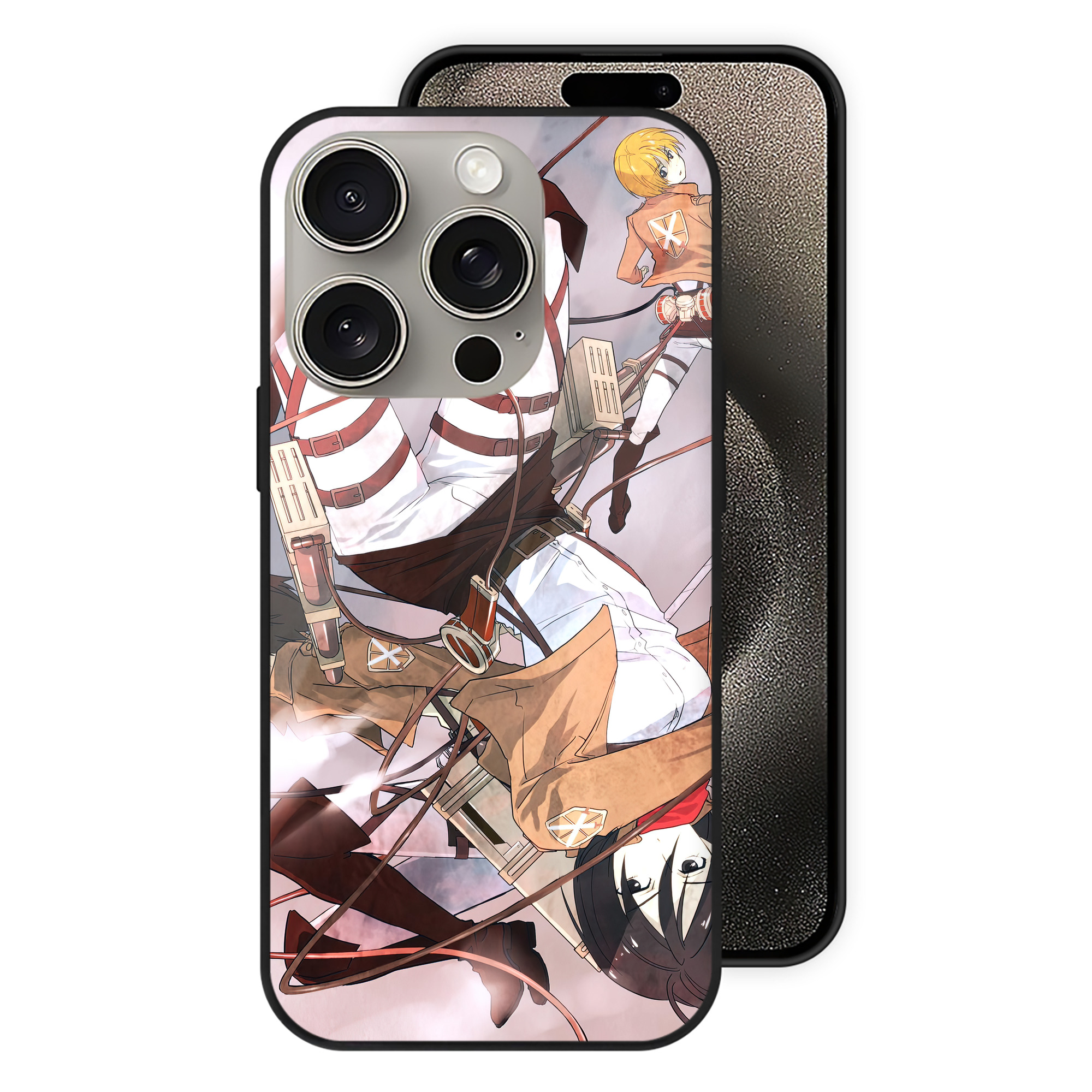 （画像用） 進撃の巨人 Attack on Titan 【iPhone15Pro対応】スマホケース 耐衝撃＆黄変防止 背面ガラス