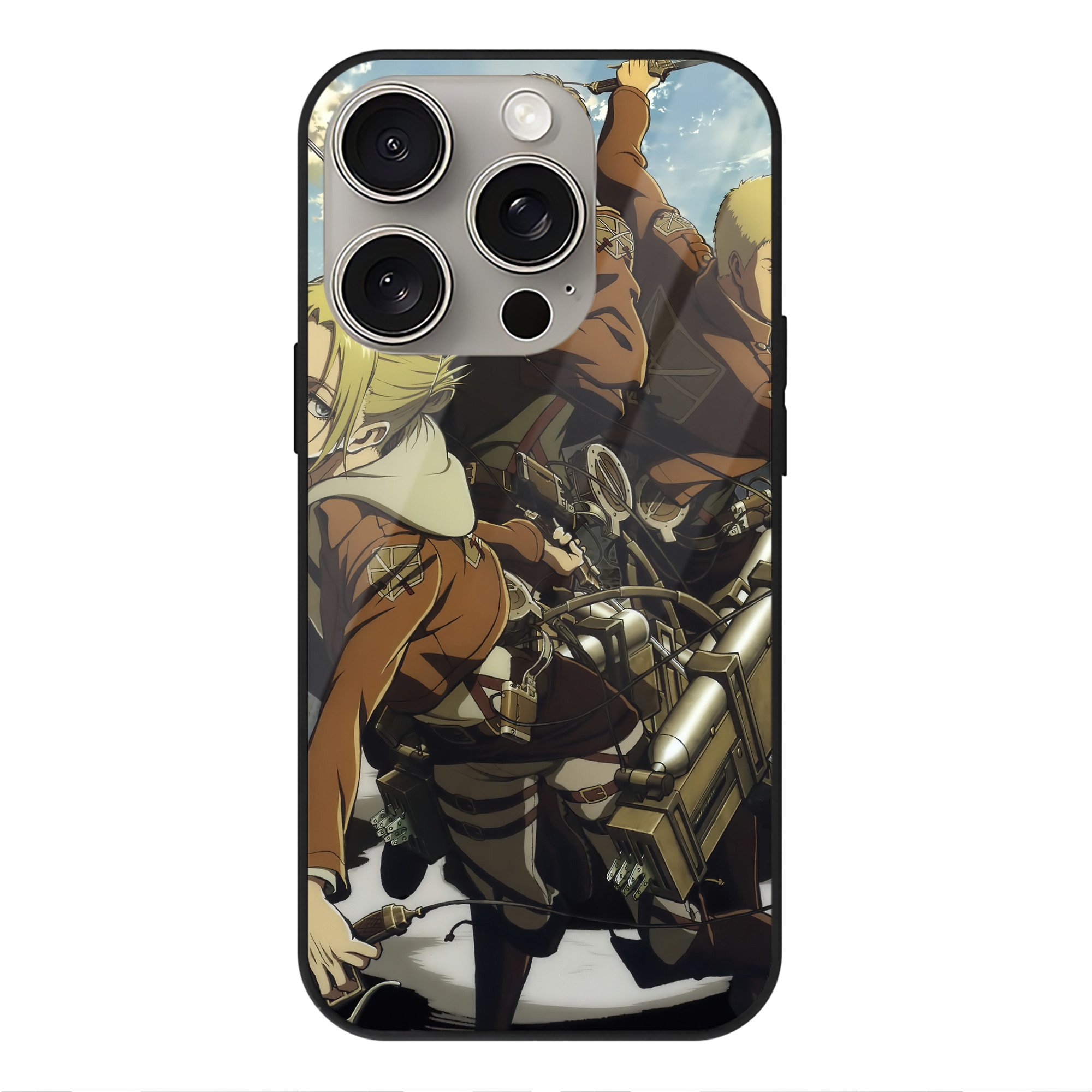 （画像用） 進撃の巨人 Attack on Titan 【iPhone15Pro対応】スマホケース 耐衝撃＆黄変防止 背面ガラス