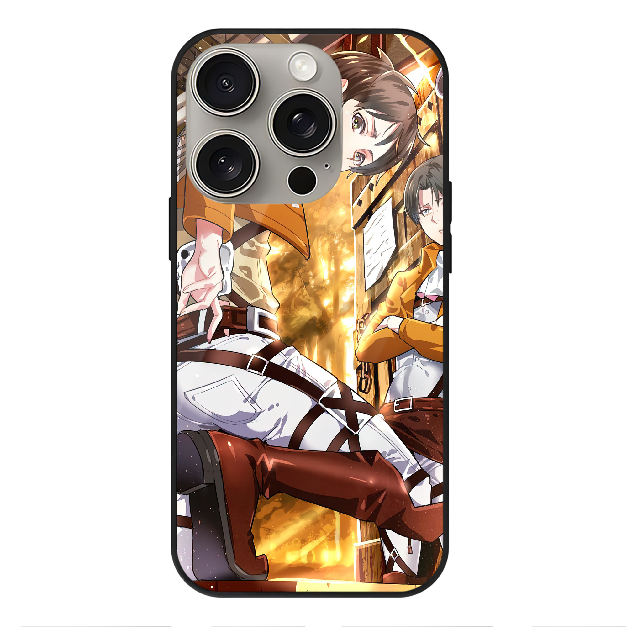 （画像用） 進撃の巨人 Attack on Titan 【iPhone15Pro対応】スマホケース 耐衝撃＆黄変防止 背面ガラス