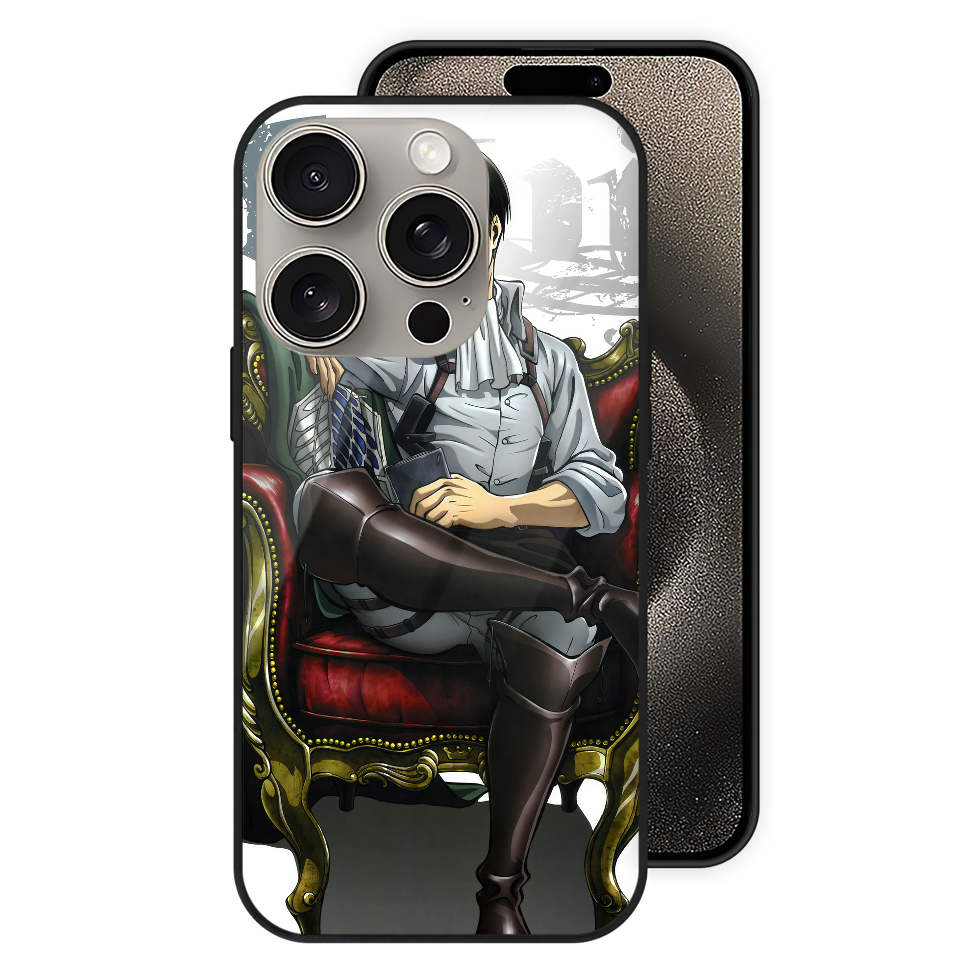 （画像用） 進撃の巨人 Attack on Titan 【iPhone15Pro対応】スマホケース 耐衝撃＆黄変防止 背面ガラス