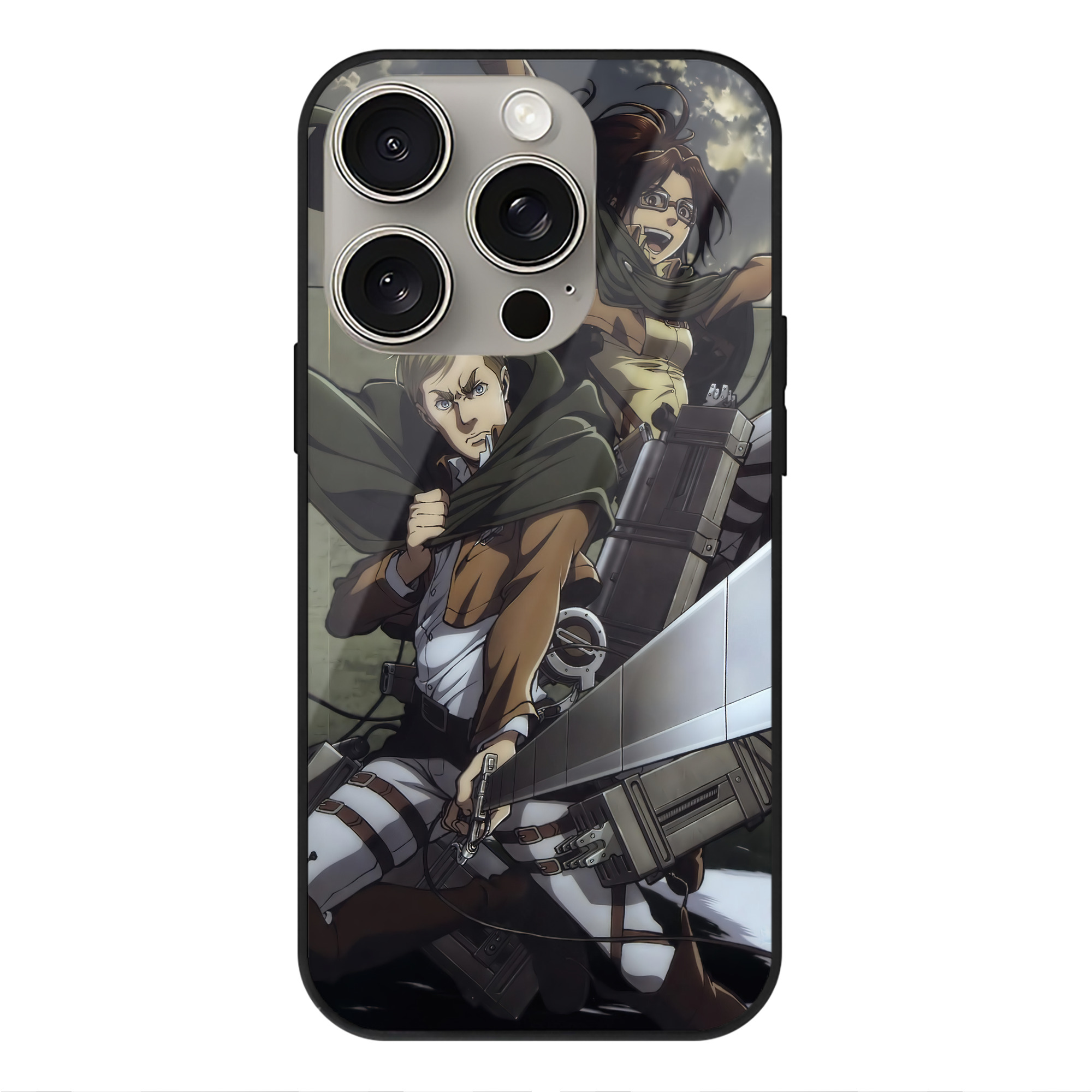 （画像用） 進撃の巨人 Attack on Titan 【iPhone15Pro対応】スマホケース 耐衝撃＆黄変防止 背面ガラス