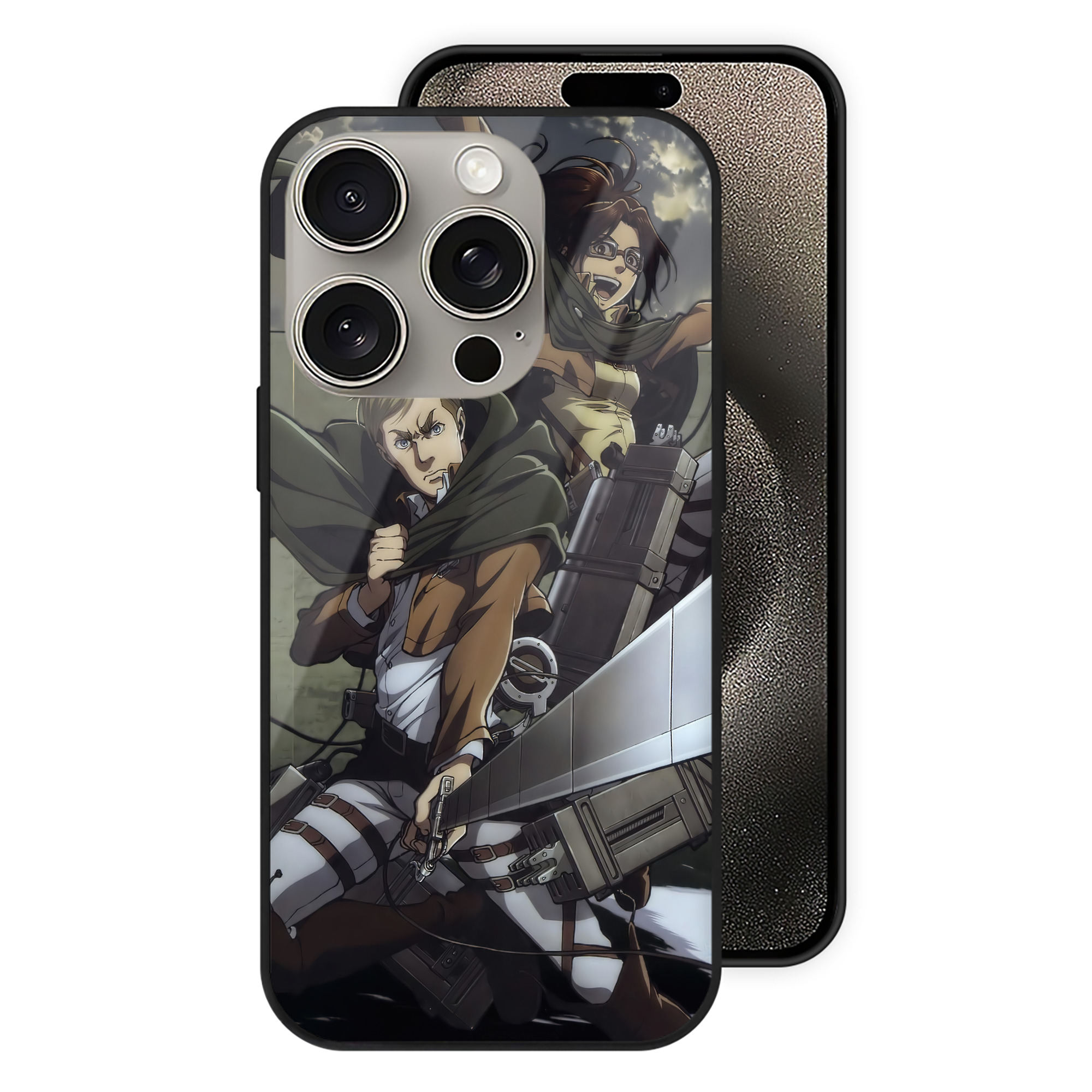 （画像用） 進撃の巨人 Attack on Titan 【iPhone15Pro対応】スマホケース 耐衝撃＆黄変防止 背面ガラス
